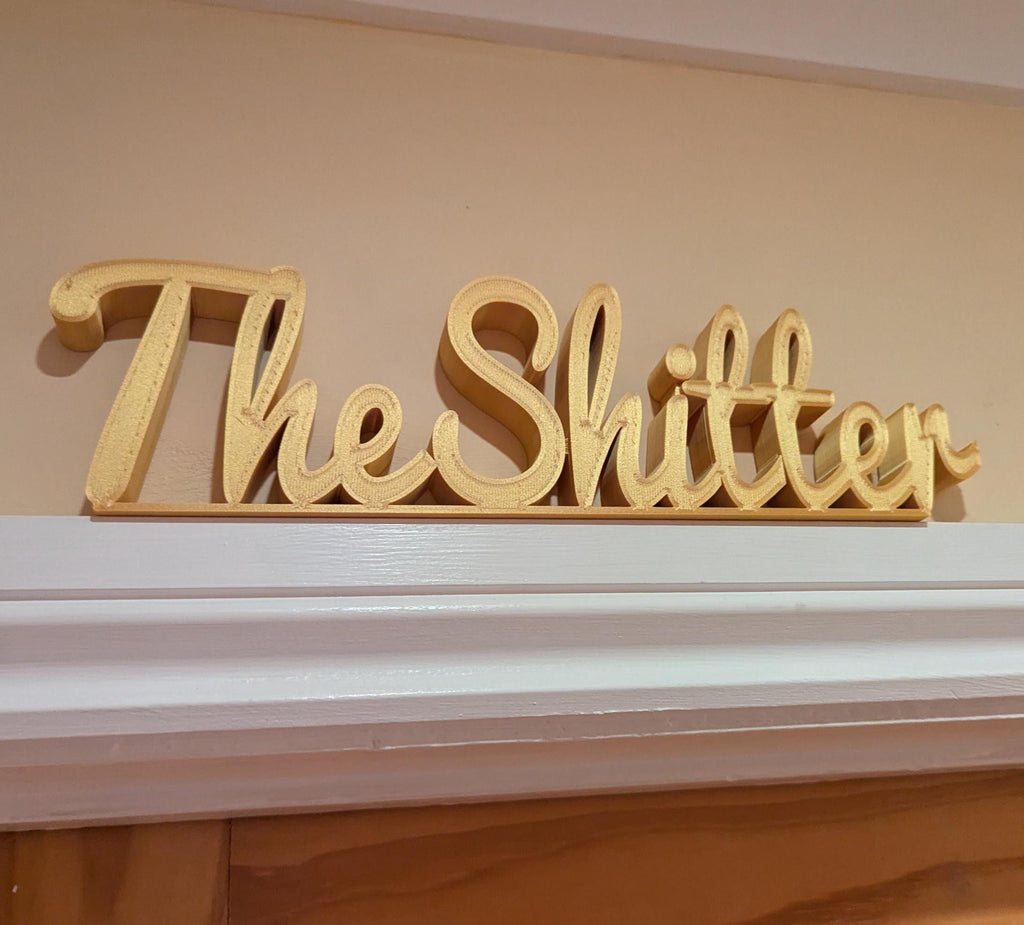 The Shitter Door Sign, The Loo Sign, Toilet WC Sign, Door Topper, Custom Door Sign, Toilet Sign, Above Door Sign, Quirky Door Sign, Shitter