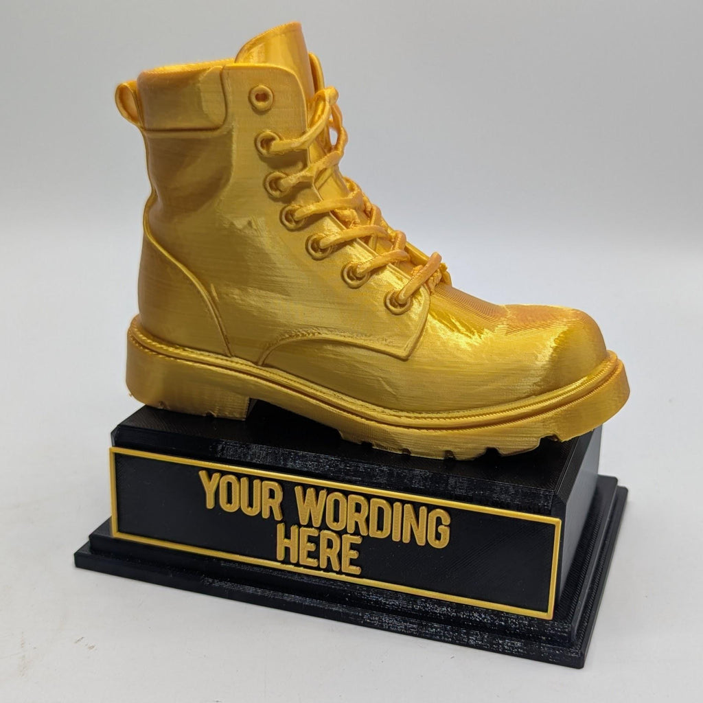 Personalised Boot Trophy, Boot Shape Gift, Old Boot Award Gift, Boot Joke Gift, Custom Trophy Award, Novelty Boot Award, Gold Boot Award