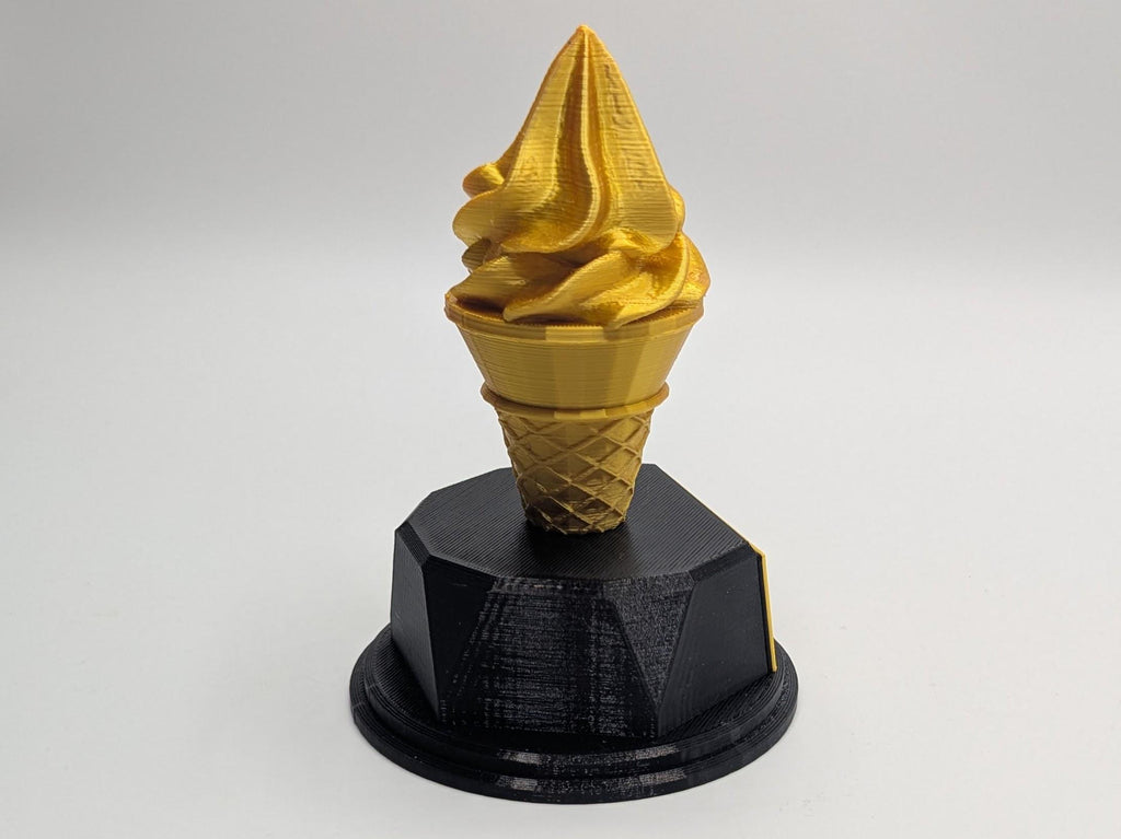 Personalised Ice Cream Trophy, Golden Cone Trophy, Custom Trophy, Swirled Ice CreamAward, Best Dessert Award, Ice Cream Award, Office Trophy