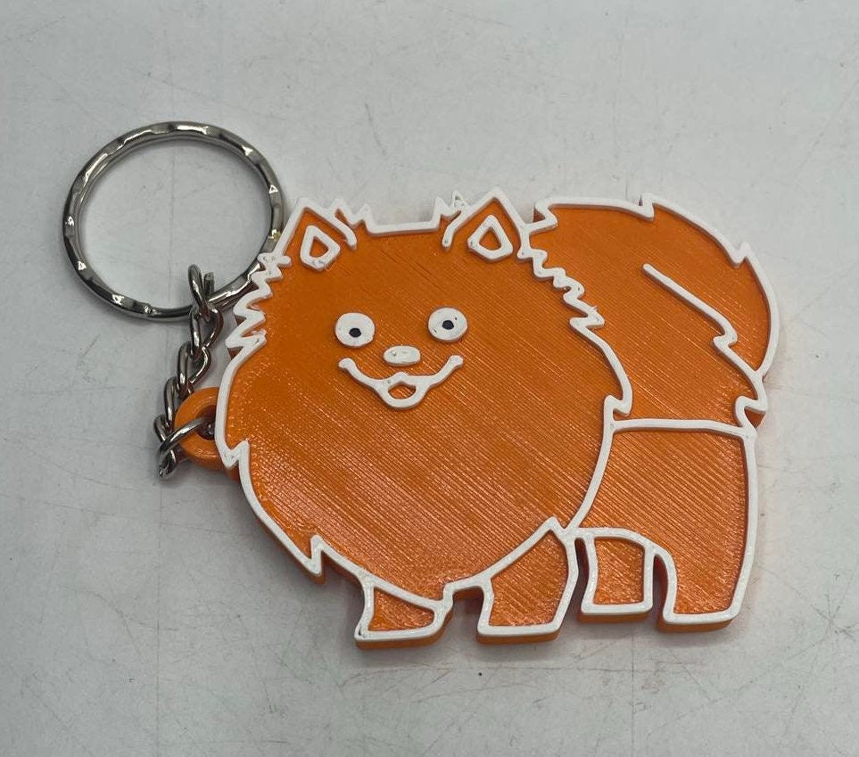 Pomeranian Dog Keyring / Pomeranian Gift Keyring / Pomeranian Bag Tag Gift / Pomeranian Shaped Keyring / Pomeranian Lover Gift / Puppy Gift