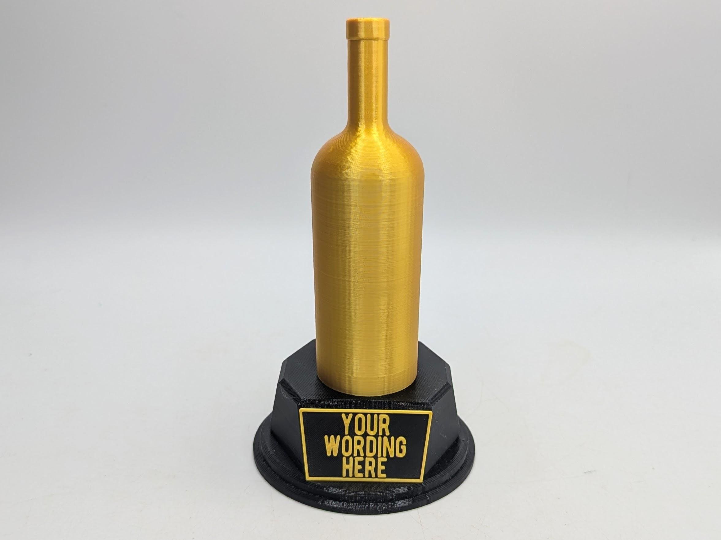 Personalised Wine Bottle Trophy, Best Wine Trophy, Wine Lover Trophy, Novelty Office Trophy, Biggest Drinker Award, Custom Trophy Wine Award