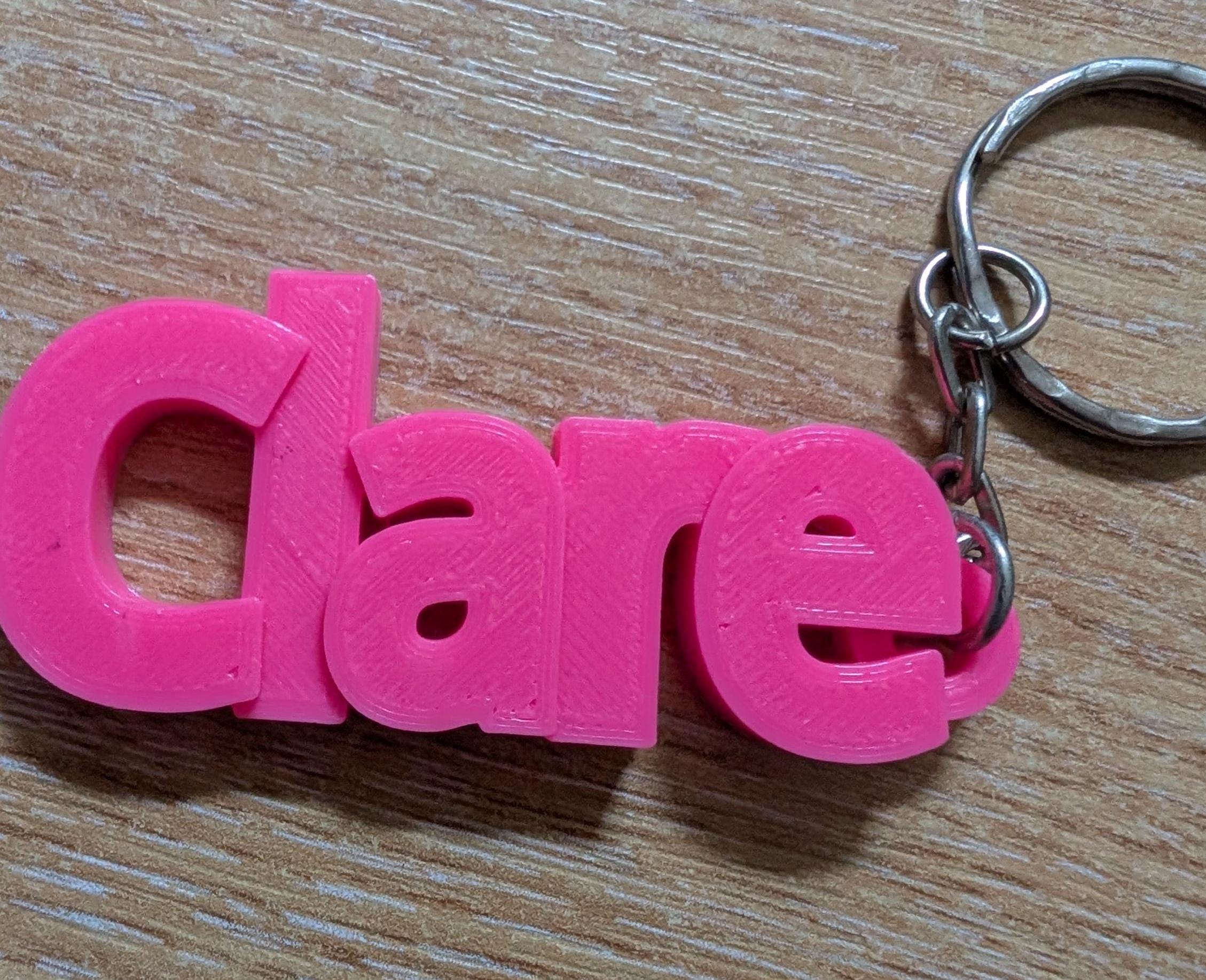 Back to School Keyring, Personalised Keyring, Party Bag Filler, Under 5 Pound Gift, Personalized Keychain, Small Personalised Gift, 3D Name