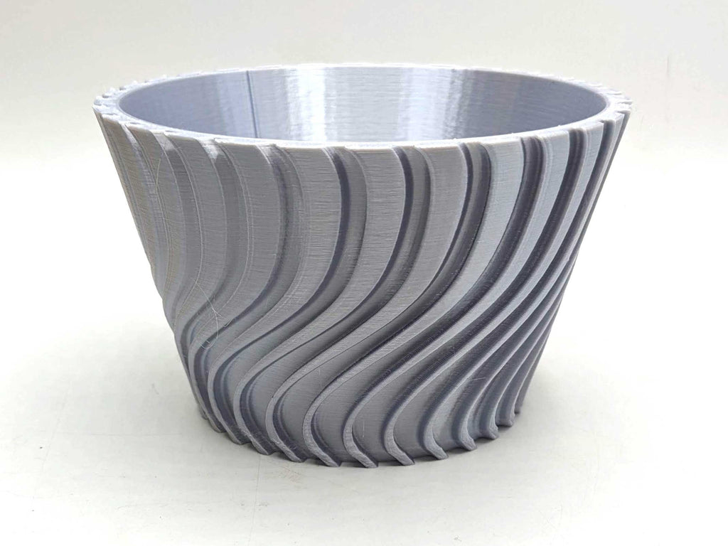 Modern Twisted Plant Pot, Multicoloured Geometric Planter, 3D Printed