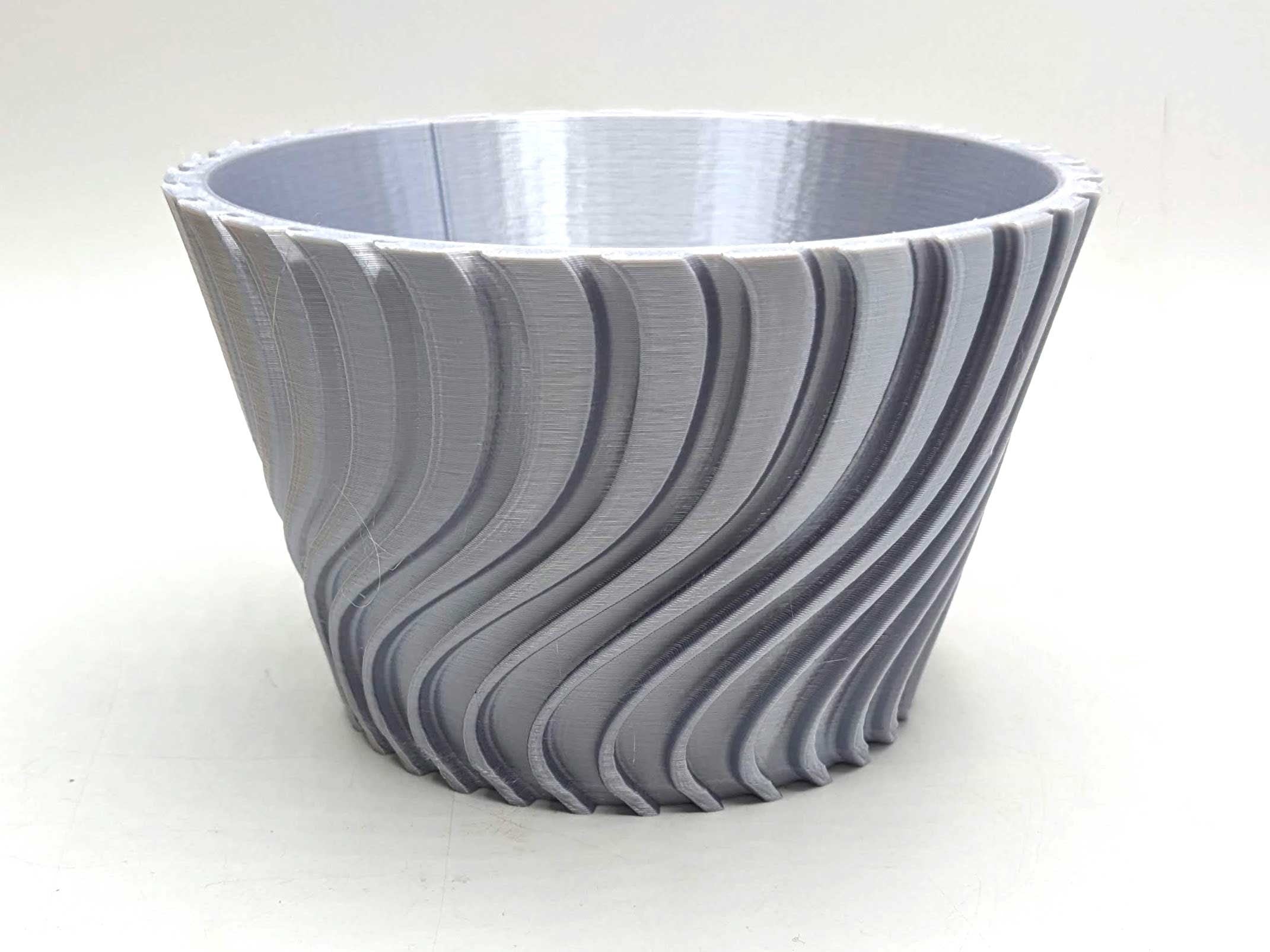 Modern Twisted Plant Pot, Multicoloured Geometric Planter, 3D Printed