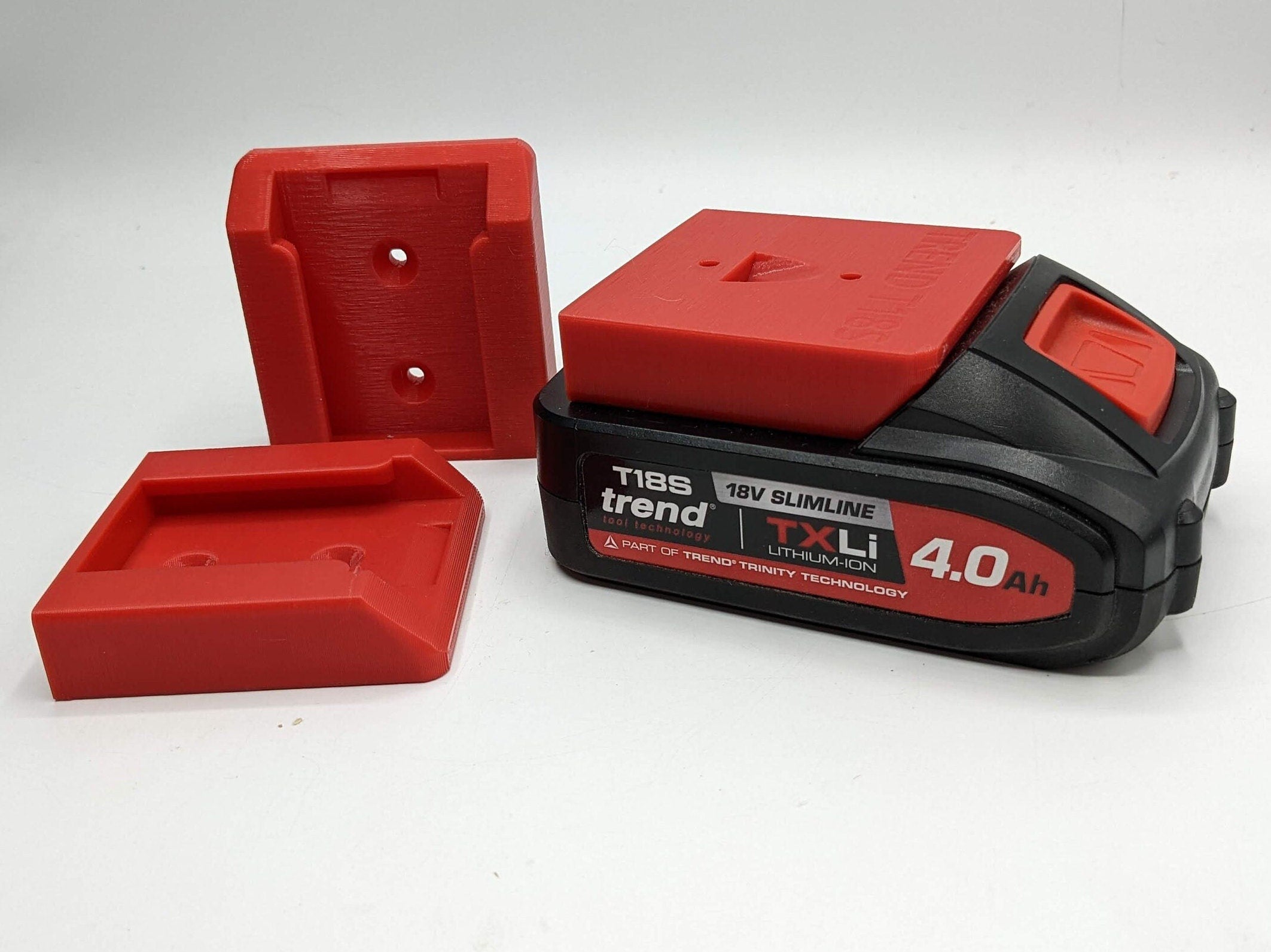 Wall Mount for Trend T18S 18v Battery / Undershelf Holder for Workshop / Van (Qty:1) / Battery Mount/ Trend Batteries / Trend Battery Mount