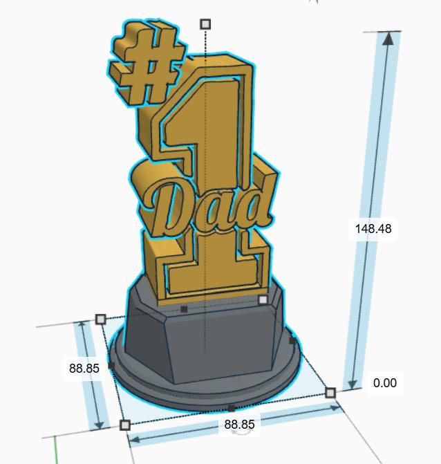 Personalised No1 Dad Trophy, Dad Fun Trophy, Gift for Dad, Fathers Day Gift, No1 Dad Award,  Custom Dad Gift, Best Dad Gift, Dad Birthday