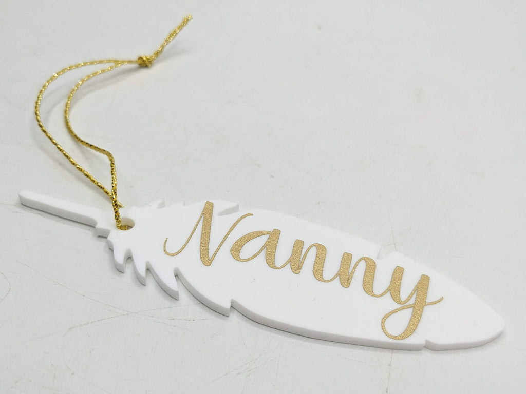 Personalised Feather / Feather Memorial Christmas / Personalised Feather Gift / Tree Personalised Decoration / Feather Personalised Gift