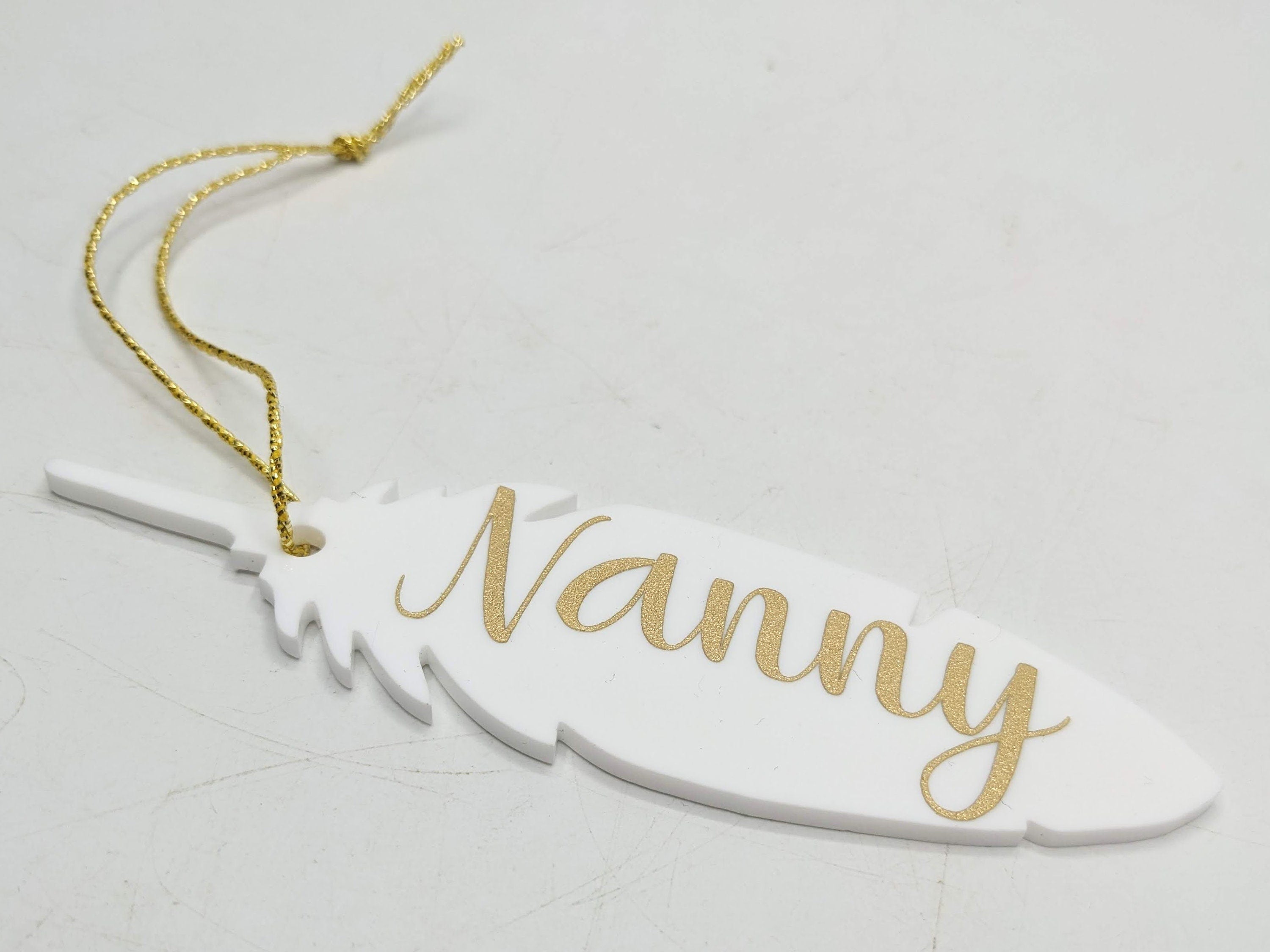 Personalised Feather / Feather Memorial Christmas / Personalised Feather Gift / Tree Personalised Decoration / Feather Personalised Gift