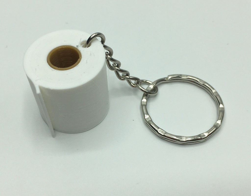 Toilet Roll Keyring / Toilet Paper Joke Keyring / Key Chain / Bag Tag (3D) / Toilet Roll Joke / Toilet Roll / Toilet Paper / Novelty Keyring