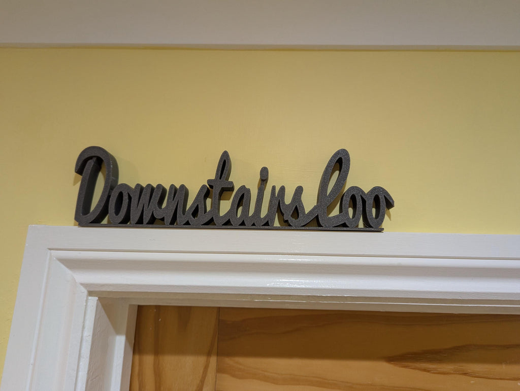 Downstairs Loo Door Sign, Toilet Door Topper, Toilet Door Sign, Bathroom Door Sign, Custom Door Sign, Restroom Door Sign, Quirky Door Sign