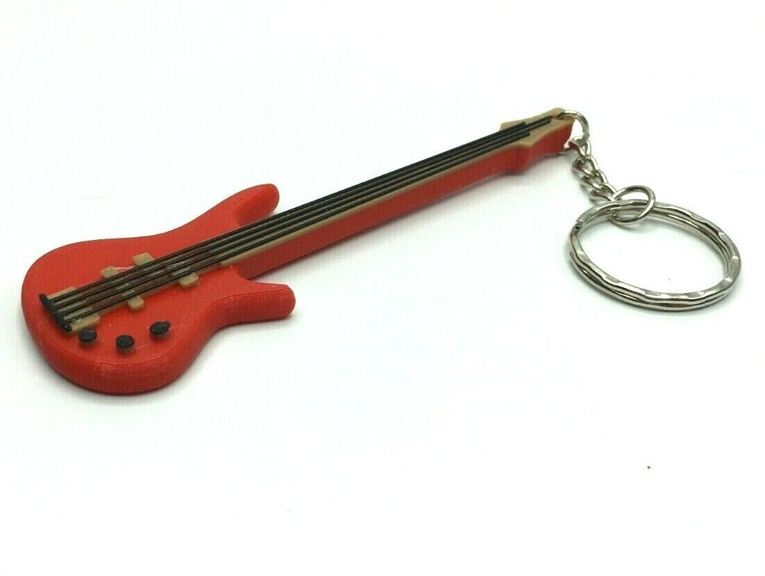 Electric Bass Guitar Keyring, Gift for Bass Player, Music Teacher Gift, Bass Guitar Lover Keyring, Guitarist Gift, Music Keyring Gift, Music