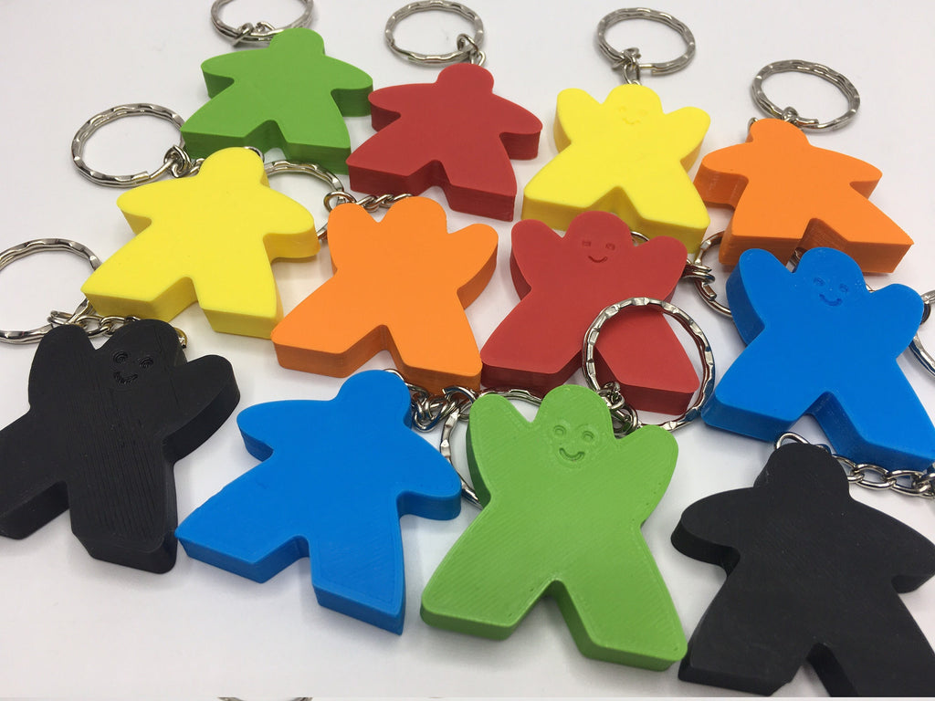 Meeples Keyring, Meeple Bag Tag, Meeple Shape Gift, Meeple Board Game Gift, Under 5 Pound, Meeple Face Keyring, Meeple Face Bag Tag, Meeple