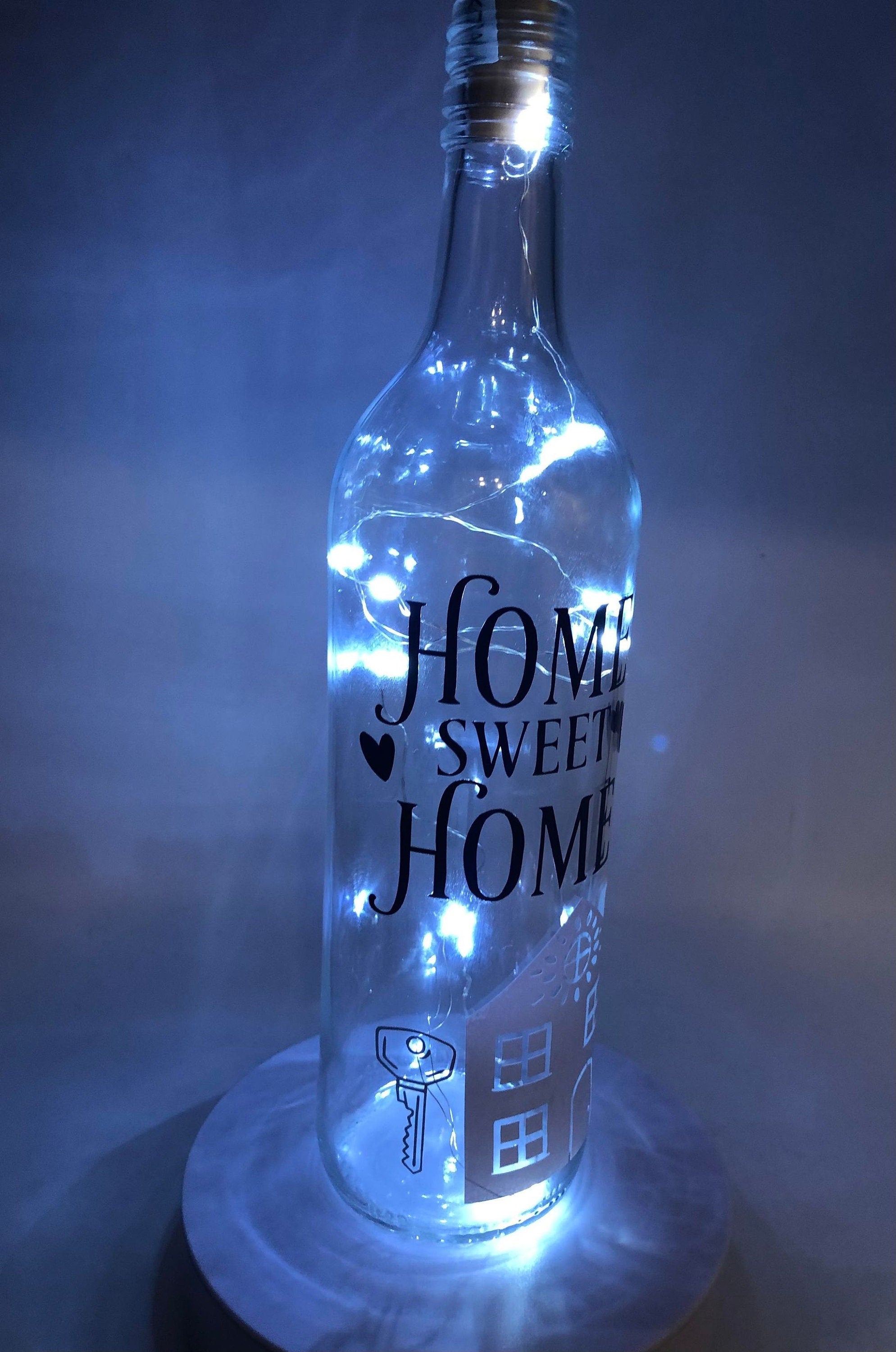 Home Sweet Home Housewarming Gift, Home Decor Gift, Light Up New Home Bottle, First Home Gift, New Home Gift, Christmas Home Gift, House