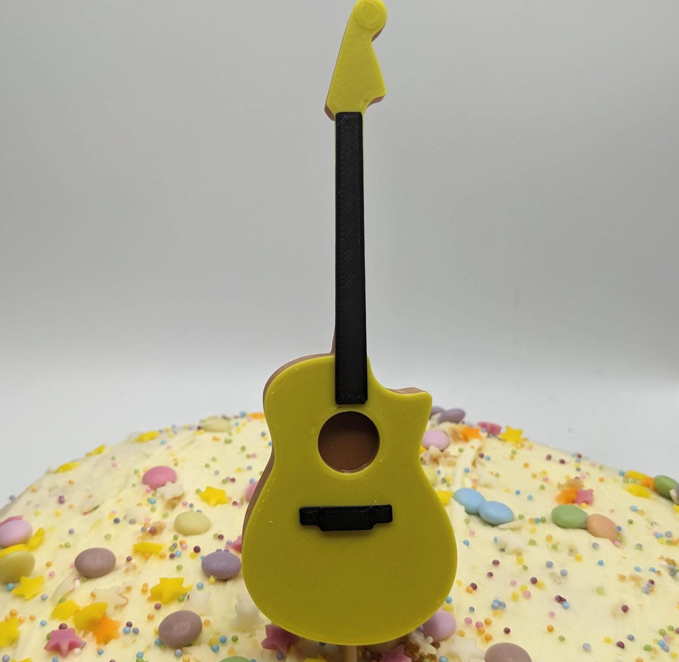 Acoustic Guitar Cake Topper / Guitarist Cake Topper / Gift for Acoustic Guitarist Birthday / Music Teacher Cake / Acoustic Guitar Gift