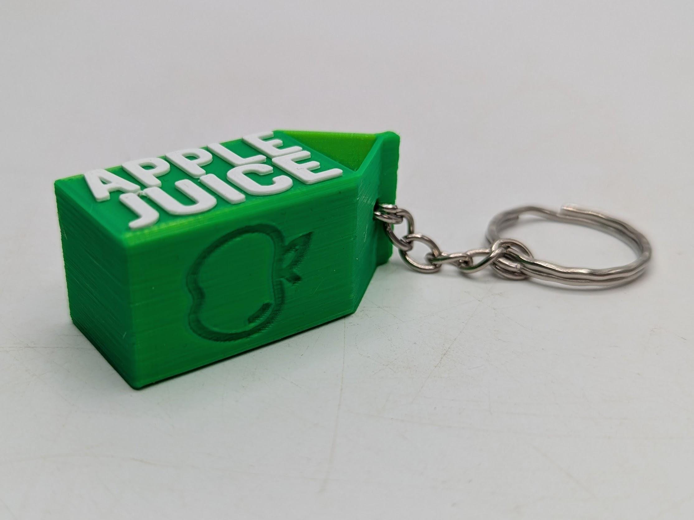 Apple Juice Keyring, Apple Juice Lover Gift, Food Keyring Gift, Apple Juice Carton Keychain, Apple Juice Novelty, Apple A Day Gift, Fruit