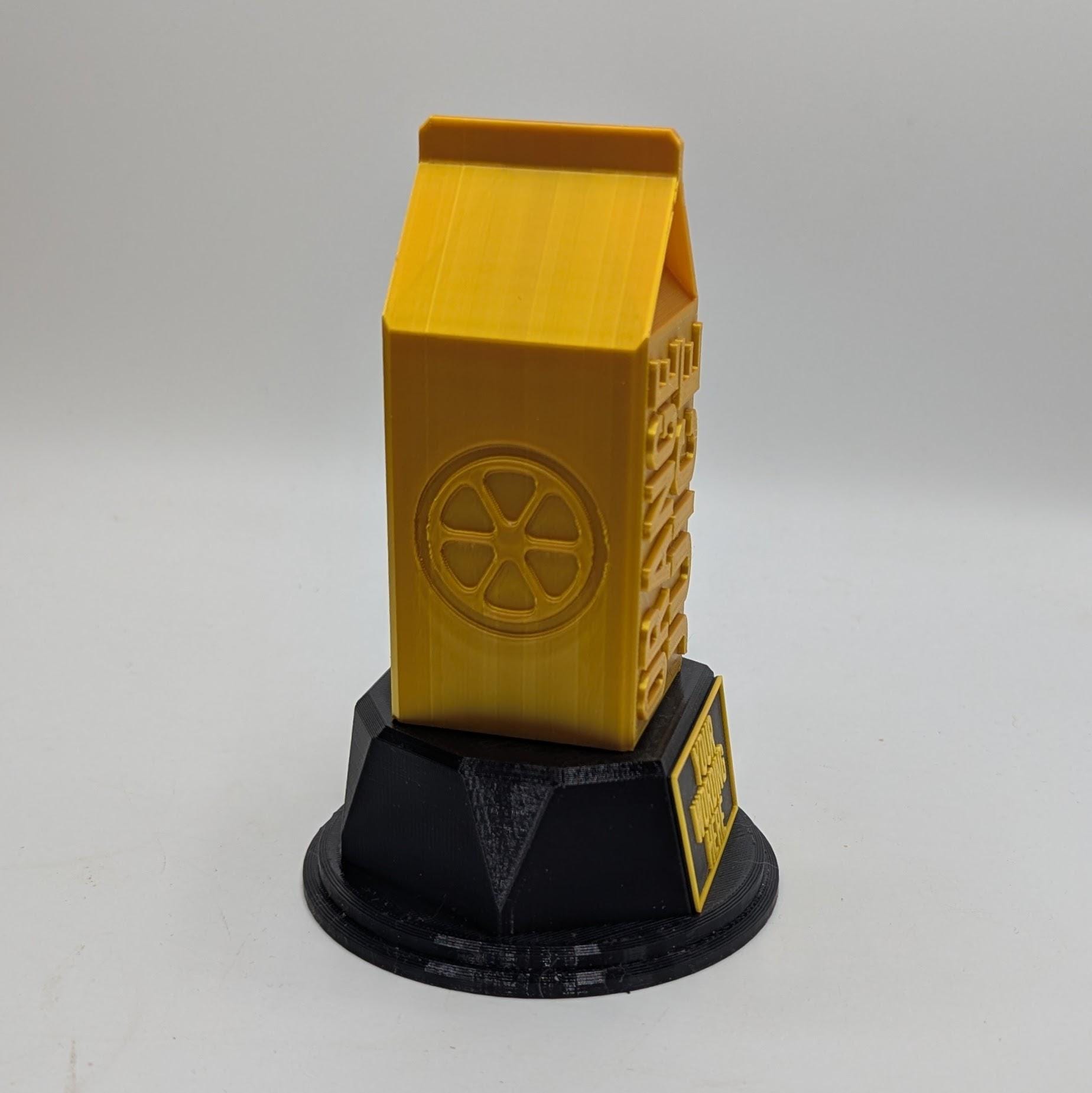Personalised Orange Juice Trophy, Custom Trophy Gift, Orange Juice Lover Trophy, Orange Juice Award, Orange Juice Carton Gift, Orange Juice