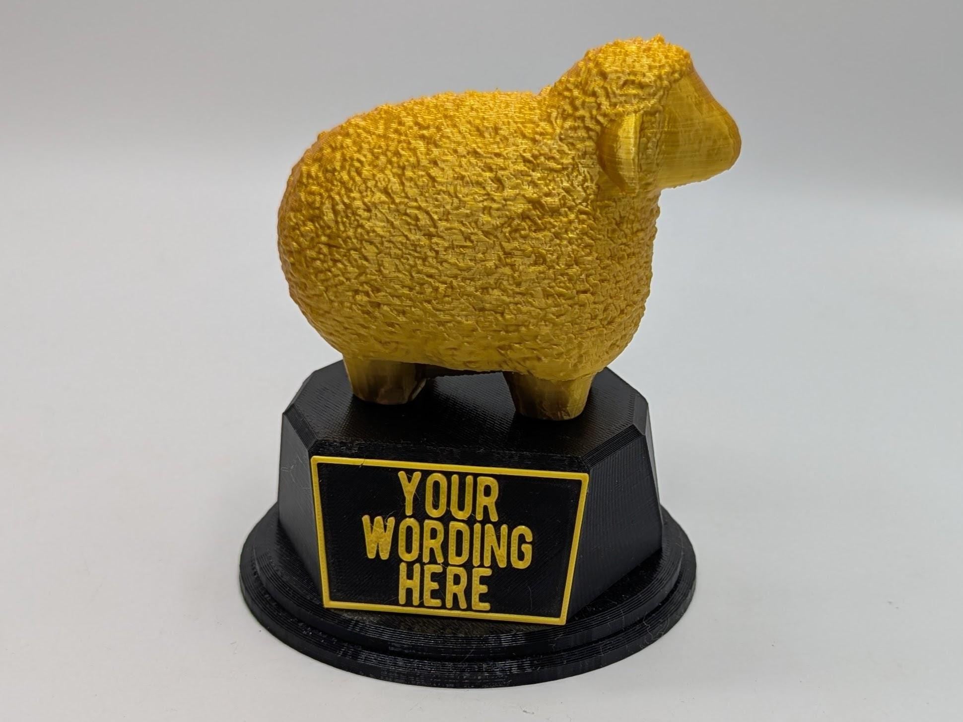 Personalised Sheep Trophy, Farmer Sheep Award, Gift for Sheep Lover, Custom Trophy Gift, Sheep Award Gift, Office Trophy, Animal Lover Award