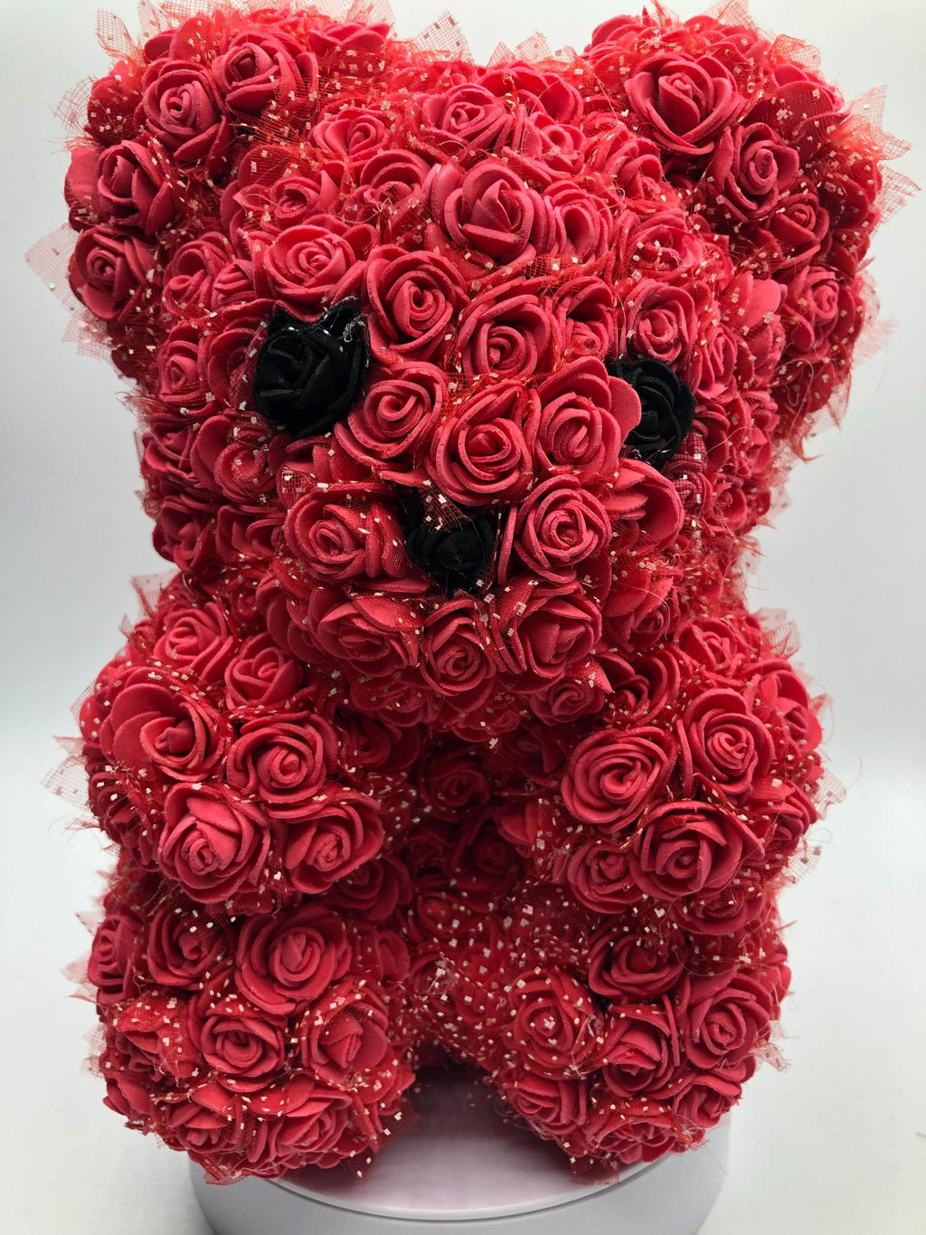 Personalized Rose Teddy Bear, Handmade Birthday Gift