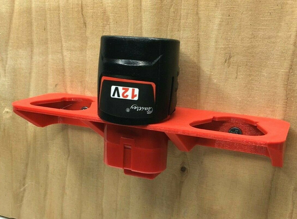 Double / Triple Battery Wall Mount for Milwaukee M12 12v 2ah in red black grey / Battery Wall Mount Milwaukee M12 12v 2ah