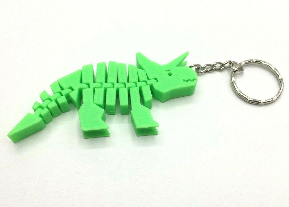Triceratops Keyring, Triceratops Flexible Keyring, Articulated Triceratops, Dinosaur Keyring, Dinosaur Lover, Dinosaur Bagtag, Under 5 Pound