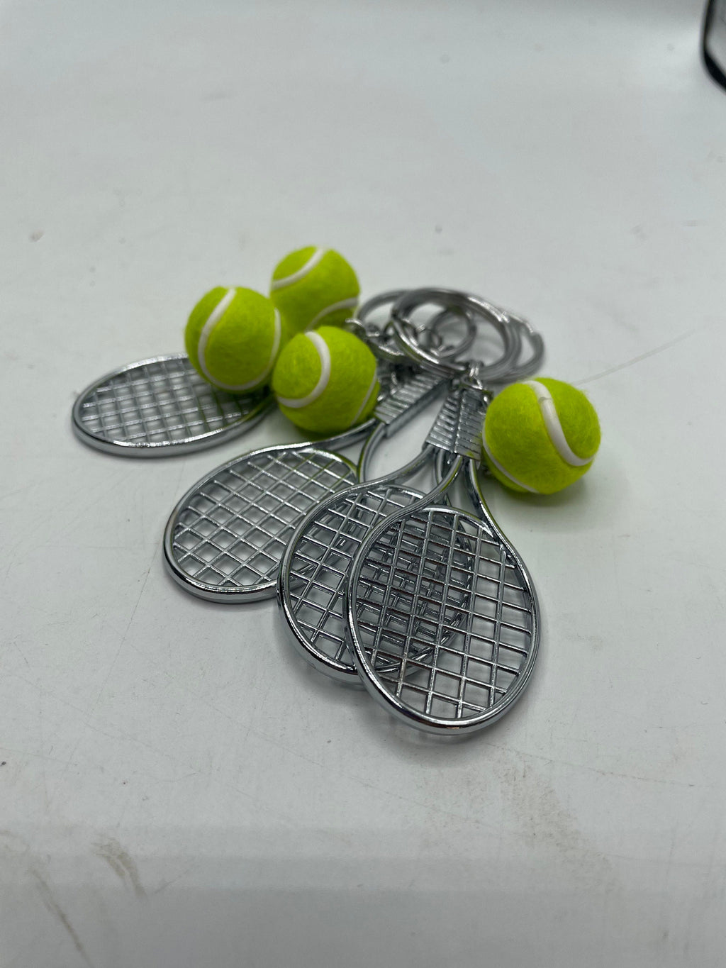 Tennis Racket and Ball Keyring / Tennis Player Gift / Tennis Player Gift / Sports Gift /  Secret Santa Gift / Tennis Keyring Gift / Tennis