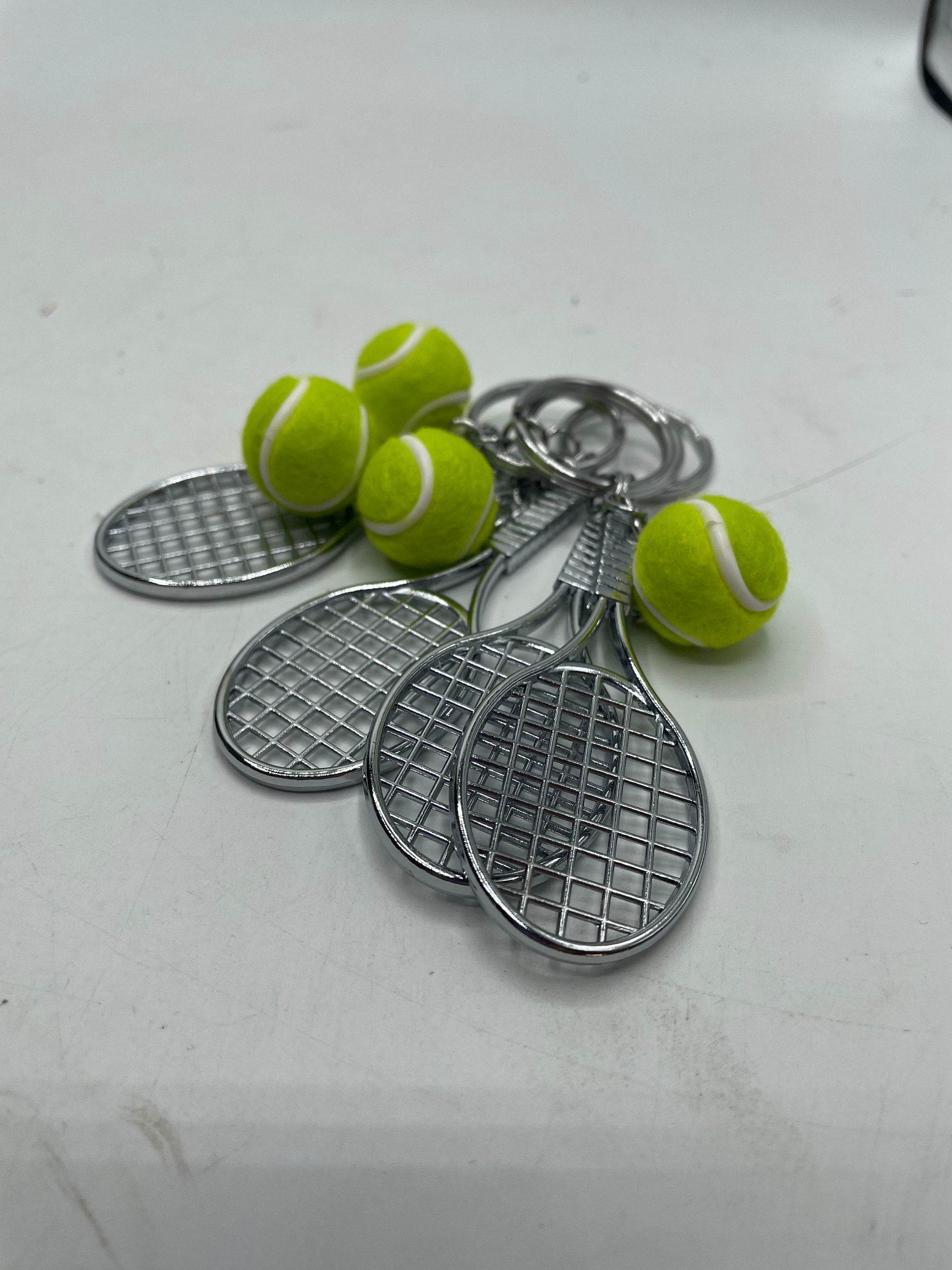 Tennis Racket and Ball Keyring / Tennis Player Gift / Tennis Player Gift / Sports Gift /  Secret Santa Gift / Tennis Keyring Gift / Tennis