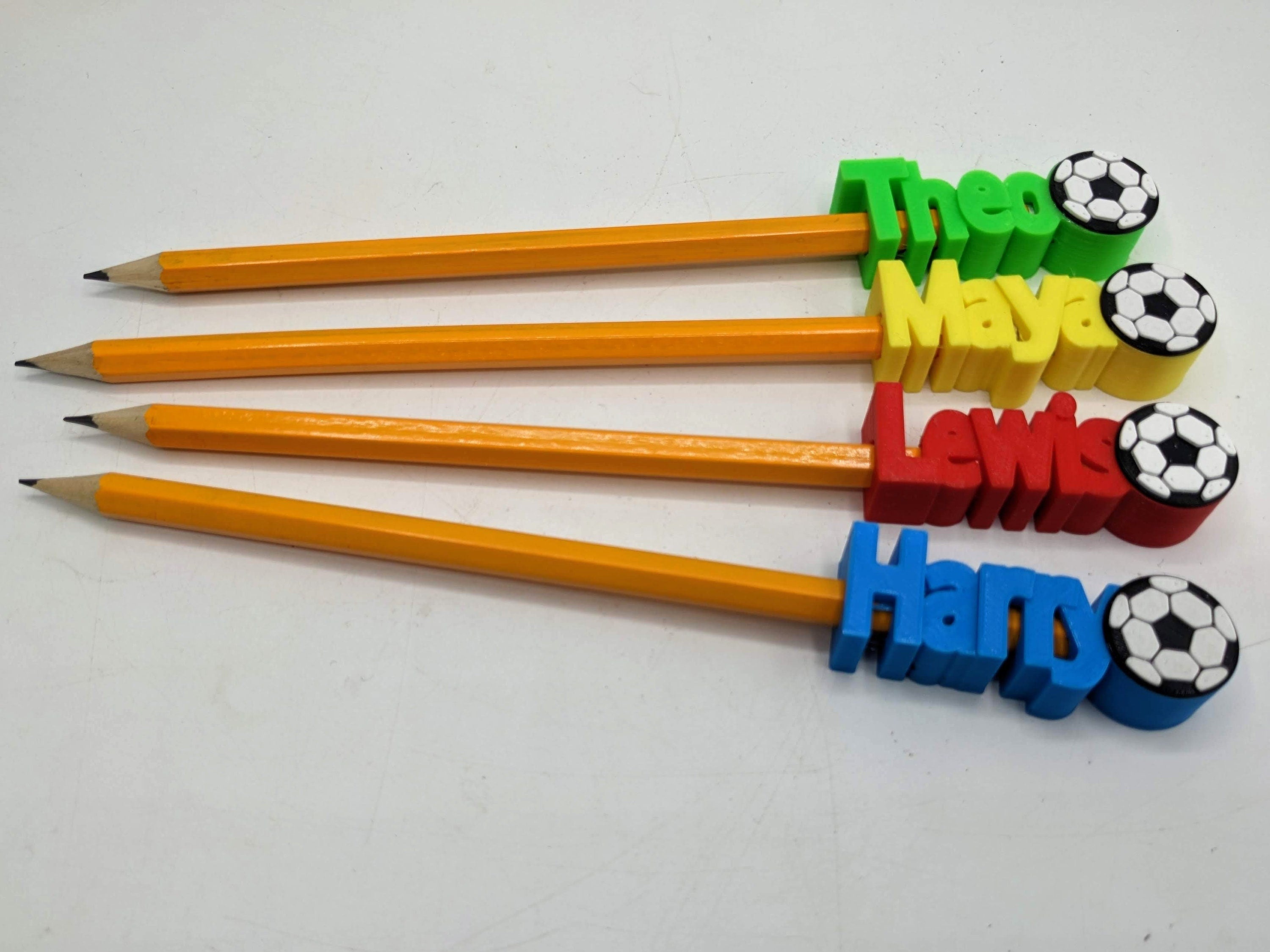 Personalised Football Pencil Toppers / Party Bag Fillers / Football Gift / Football Party Gift / Under 5 Pounds / Pencil Topper with Pencil