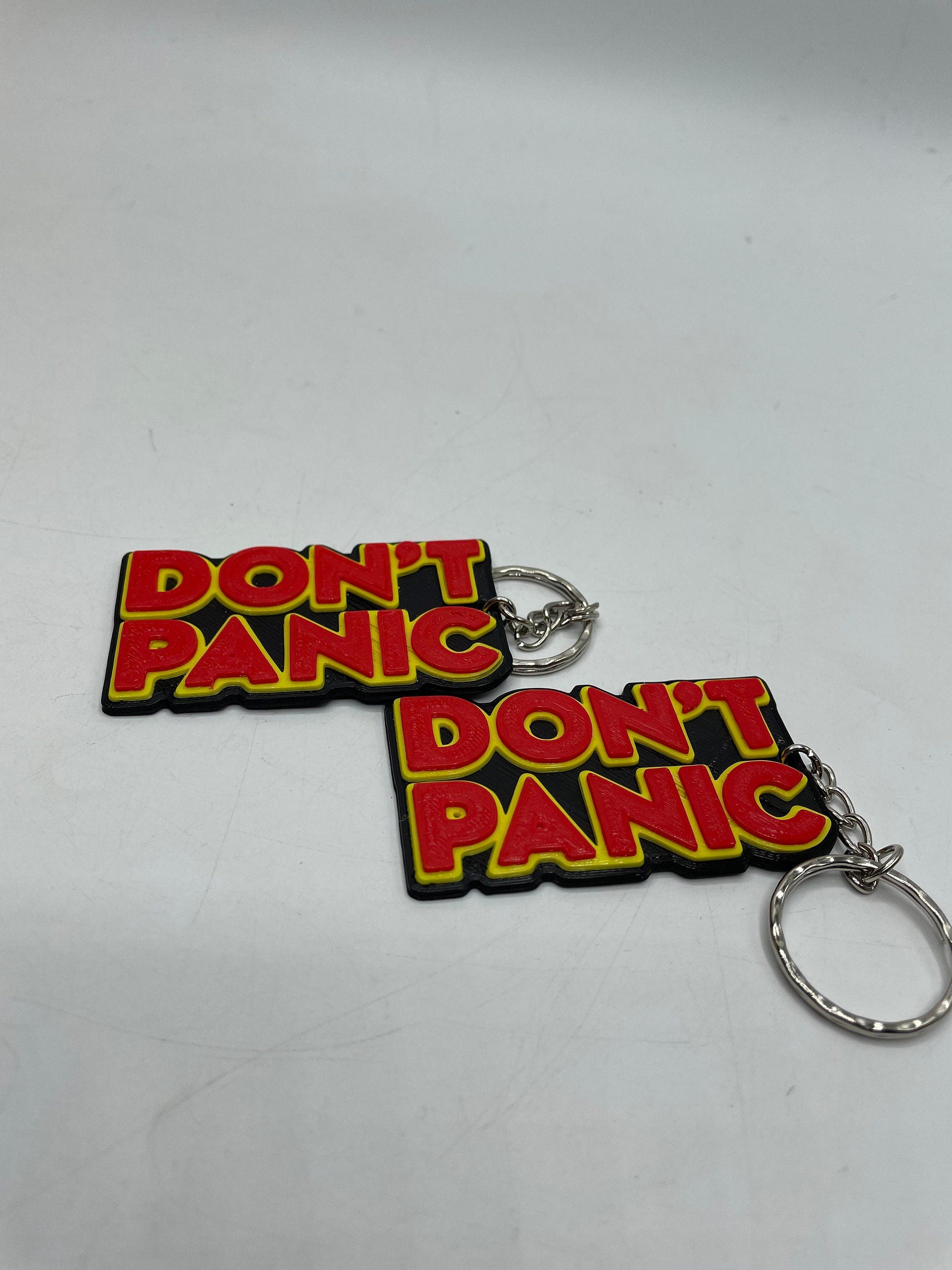 Don't Panic Bag Tag / Novelty Keyring / Don't Panic Wording Keyring / Funny Keyring / Novelty Don't Panic Keyring / Don't Panic Bag Tag Gift