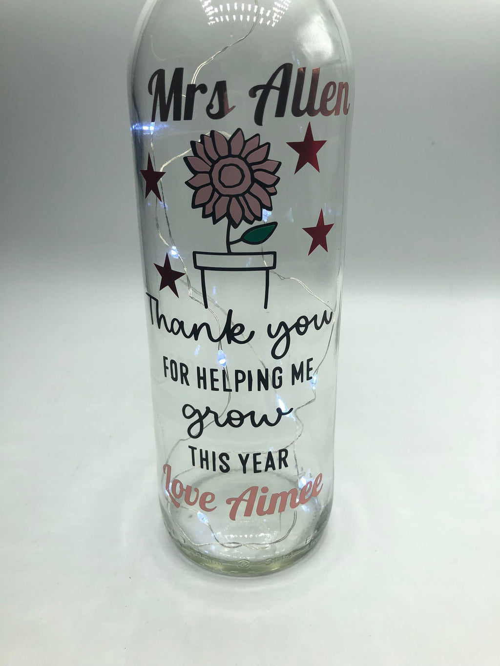 Thank you Teacher Gift, Teacher Light Up Bottle, End of Year Gift for Teacher, Leaving Gift for Teacher, A Great Teacher is Hard to Find