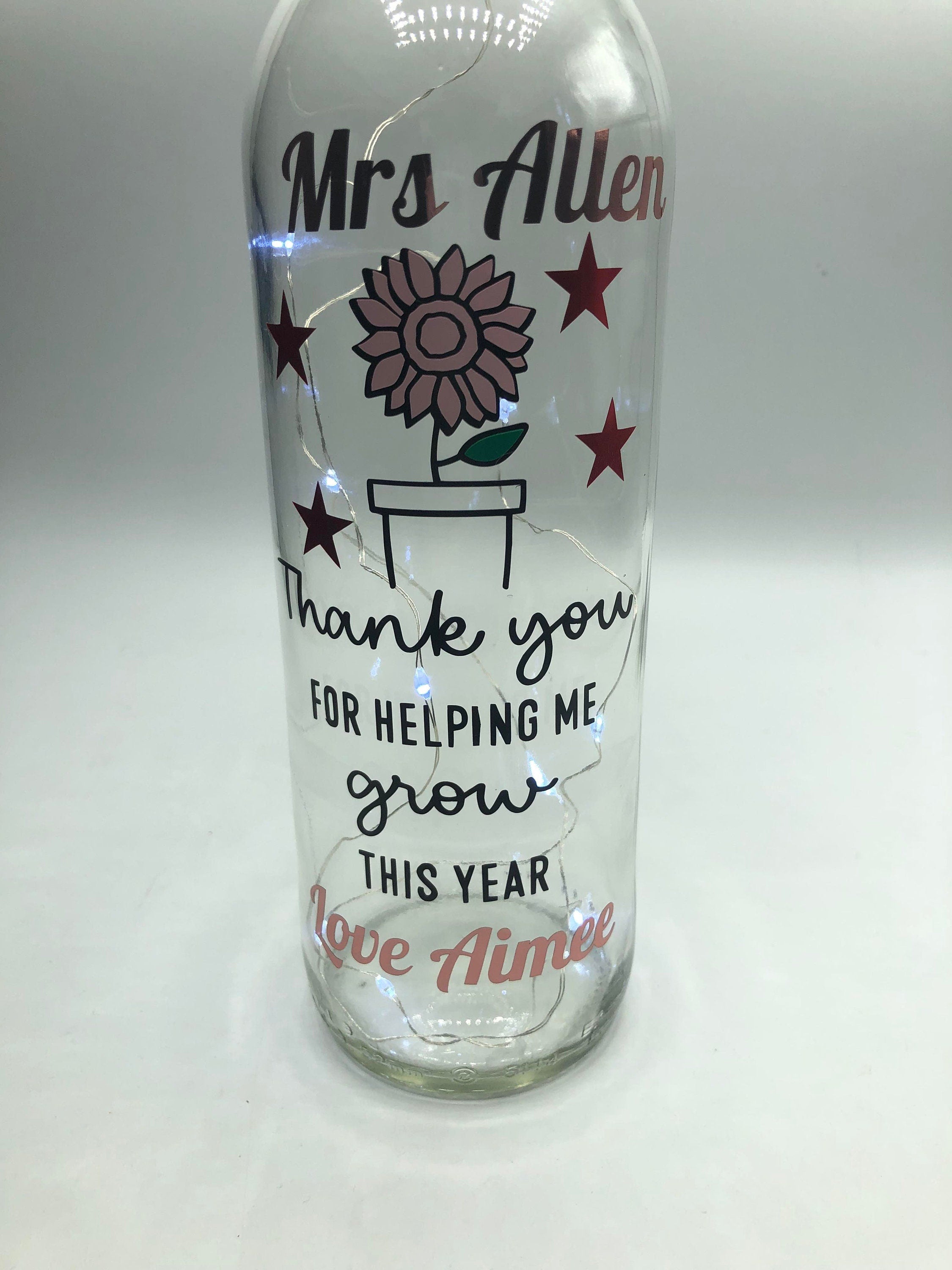 Thank you Teacher Gift, Teacher Light Up Bottle, End of Year Gift for Teacher, Leaving Gift for Teacher, A Great Teacher is Hard to Find