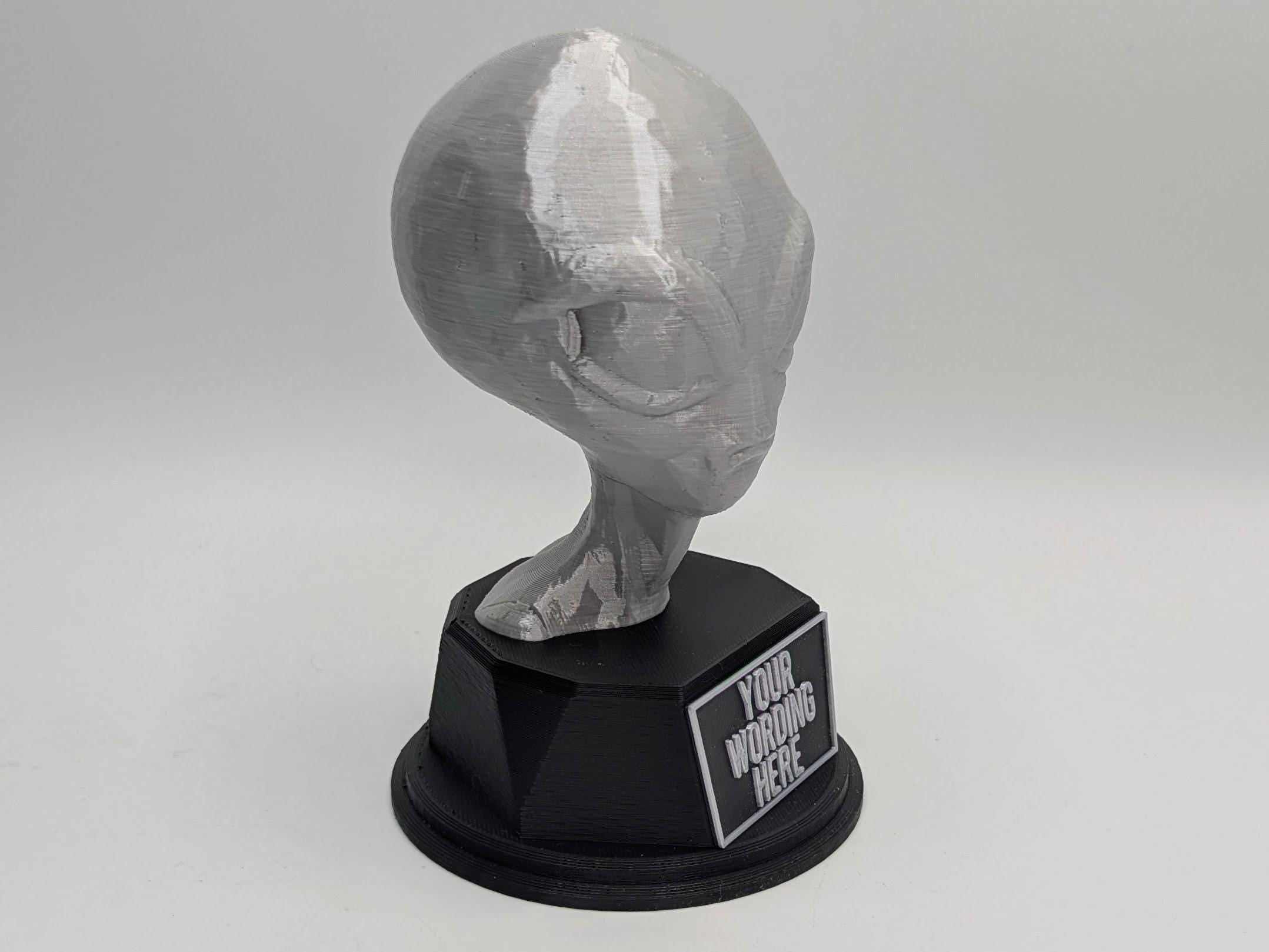Personalised Alien Trophy, Alien Trophy, Alien Head Trophy Award, Custom Trophy, Golden Award, Sci Fi Lover Trophy, Sci Fi Office Award Gift