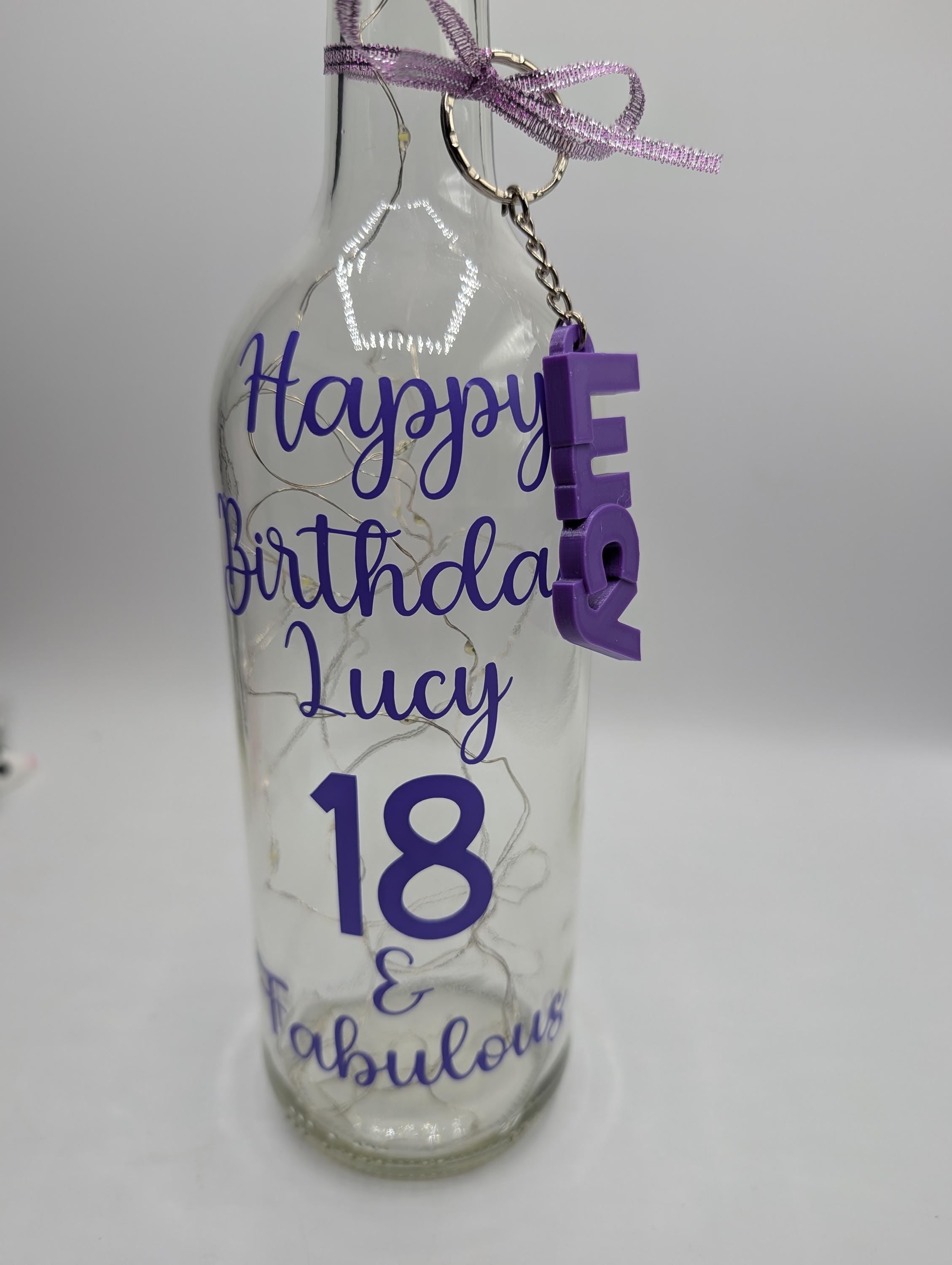 Personalised Light up Bottle, Milestone Birthday, 18th Birthday, 21st Birthday, 30th Birthday, 40th Birthday, 50th Birthday, Gift For Her