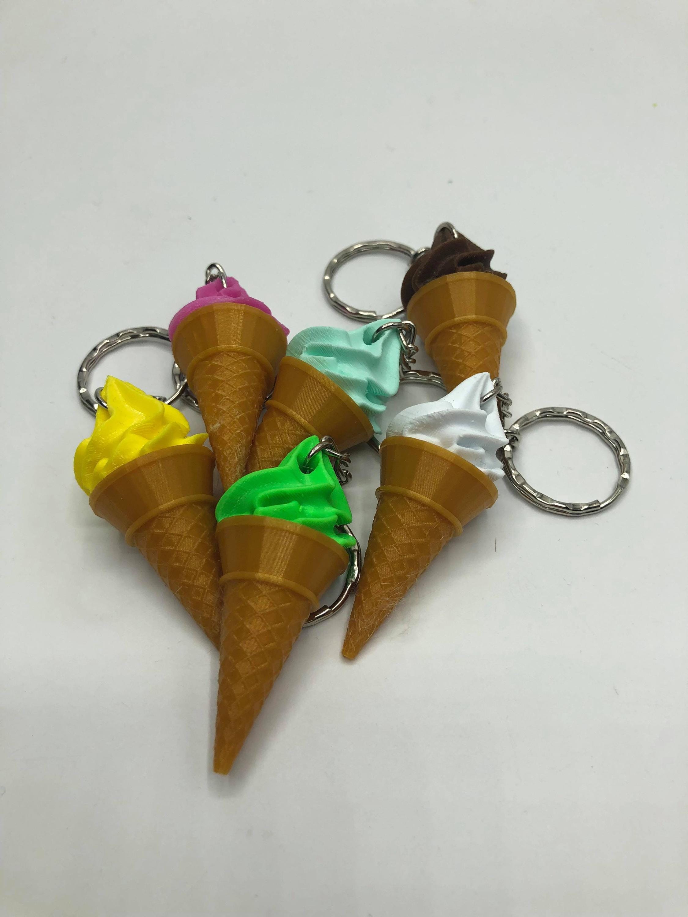 Ice Cream Cone Keyring, Whipped Ice Cream Keyring, Ice Cream Shape Gift, Ice Cream Lover, Ice Cream Charm, Frozen Yoghurt Keyring, Cone Tag