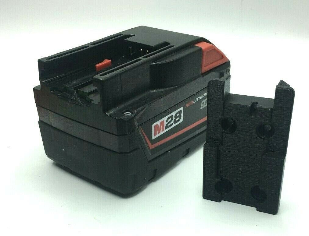 Battery Wall Mini Mount for Milwaukee M28 28v Drill / Powertool Battery Storage / Mini Mount for Milwaukee M28 28v Battery / Tool Mounts