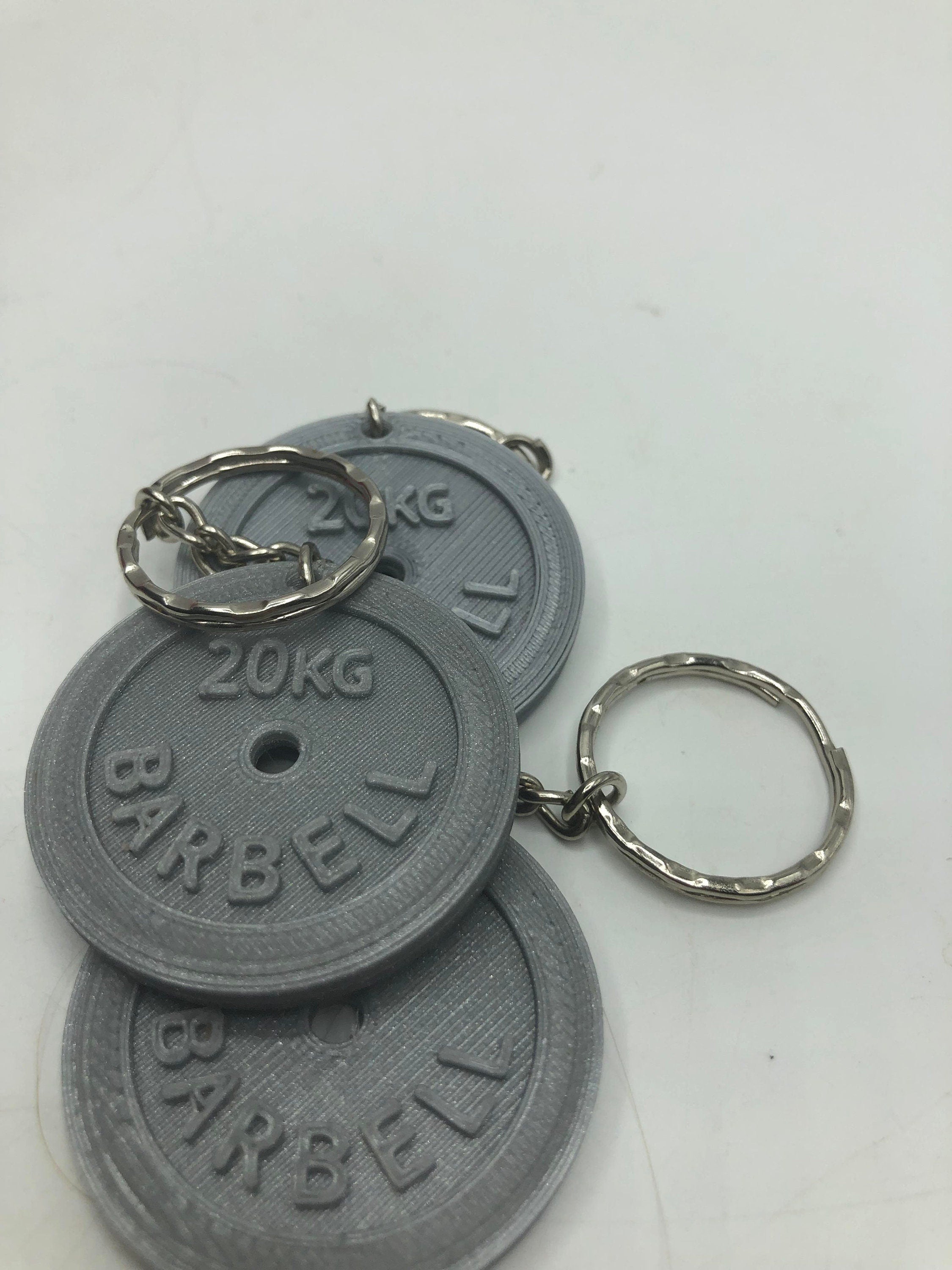 Weight Lifting Plate Keyring / Bag Tag in the shape of 20kg Barbell Weight Plate / Gift for Bodybuilders / Weight Lifter / Gym keyring
