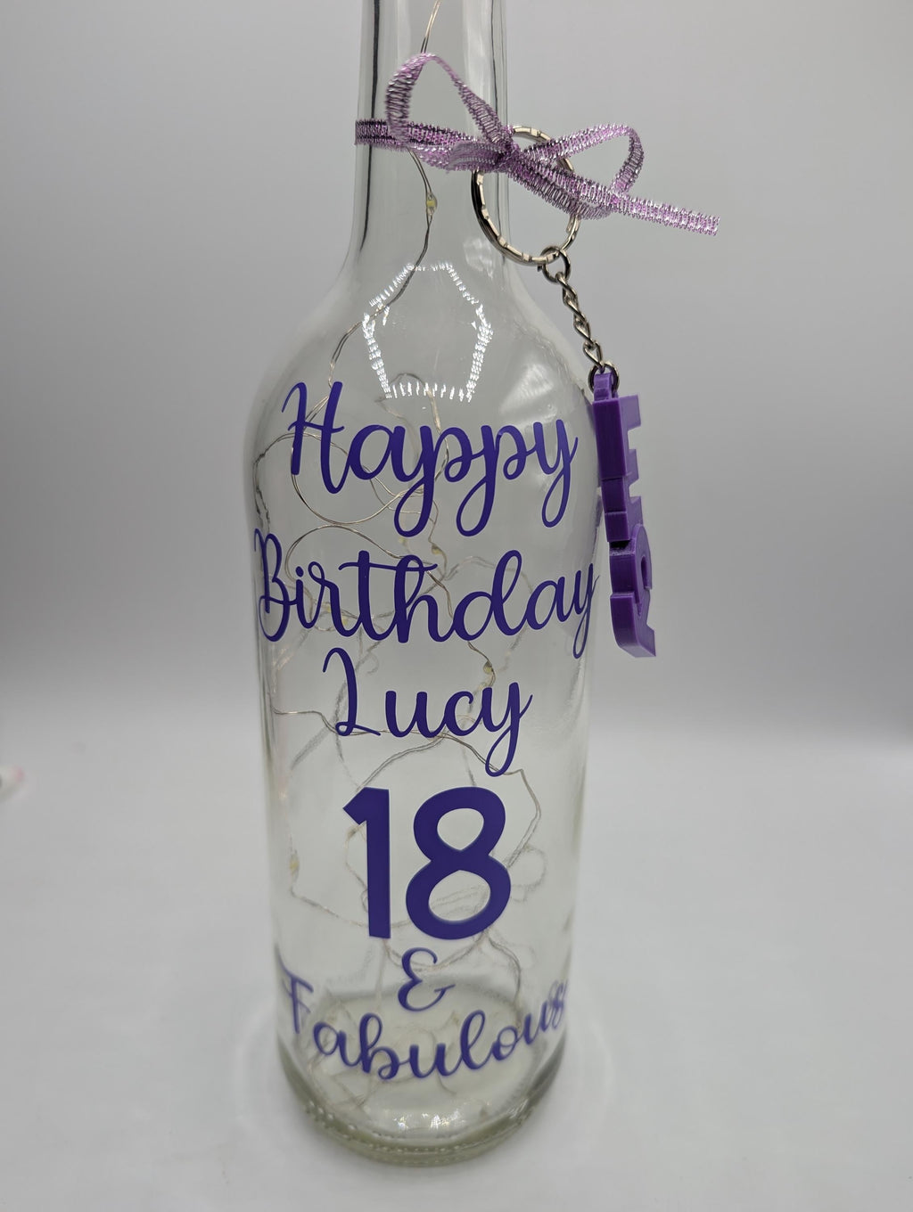 Personalised Light up Bottle, Milestone Birthday, 18th Birthday, 21st Birthday, 30th Birthday, 40th Birthday, 50th Birthday, Gift For Her