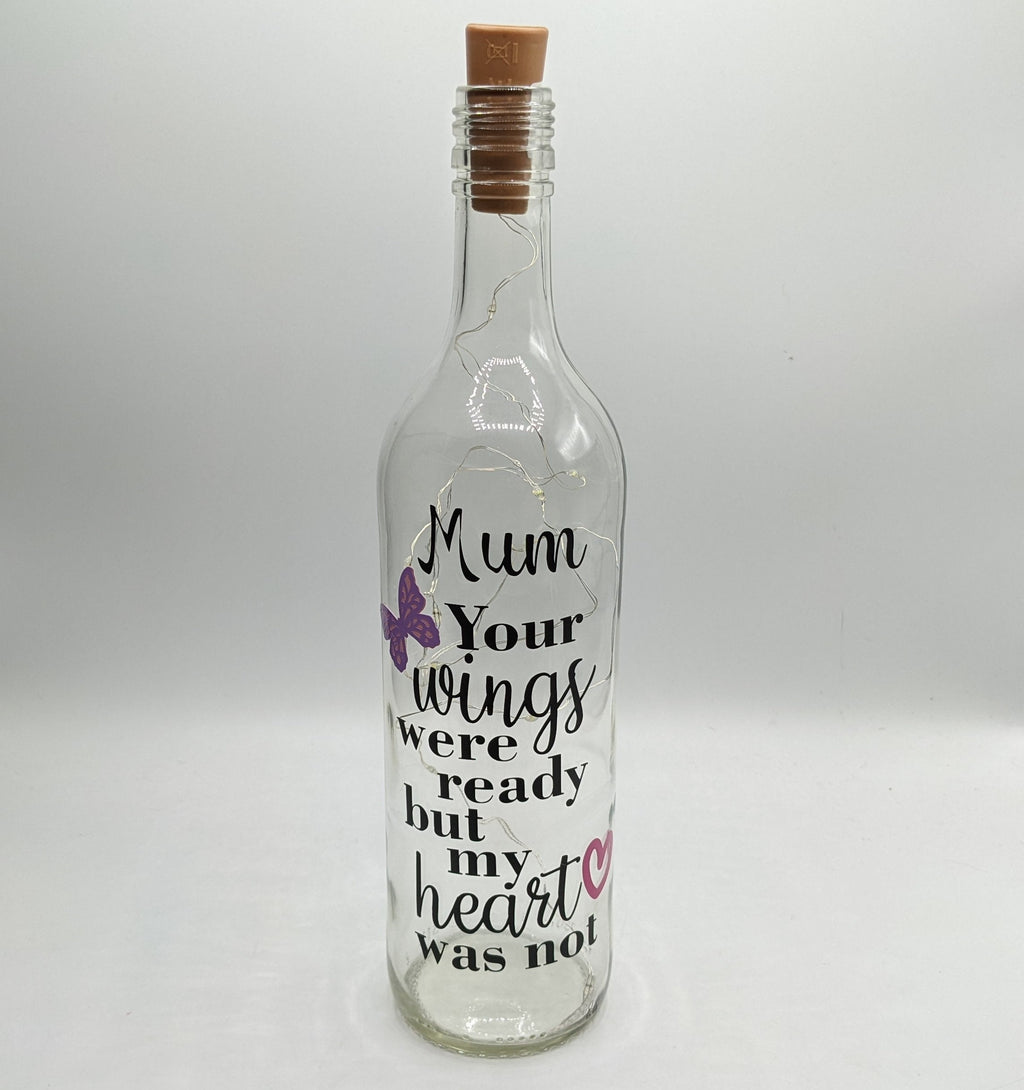 Personalised Memorial Gift, Memorial Light Bottle, Sympathy Bereavement Gift, Funeral Gift, Condolence Gift, Sympathy Keepsake, Memory Light