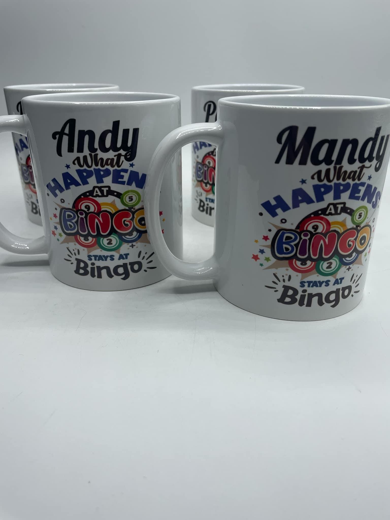 Personalised Bingo Mug / Funny Bingo Mug / What Happens at Bingo Mug / Gift for Bingo Player / Bingo / Gift for Bingo Lover / Bingo Gift