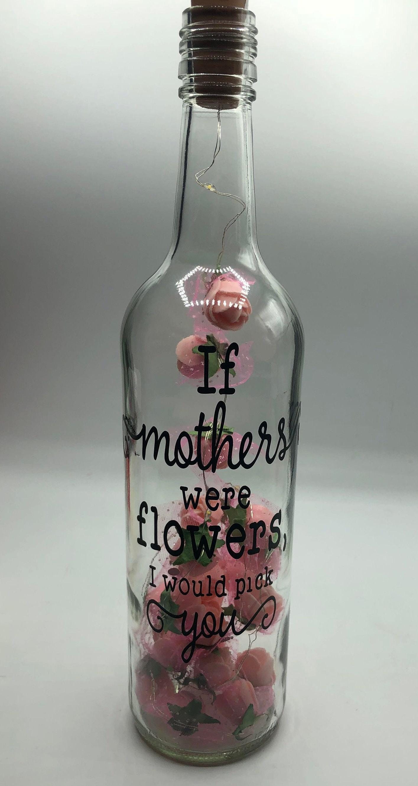 Mum Roses LED Light Up Glass Bottle, Mother's Day Gift, If Mothers were flowers Gift, Mum Christmas Gift, Gift for Mum's Birthday, Flowers