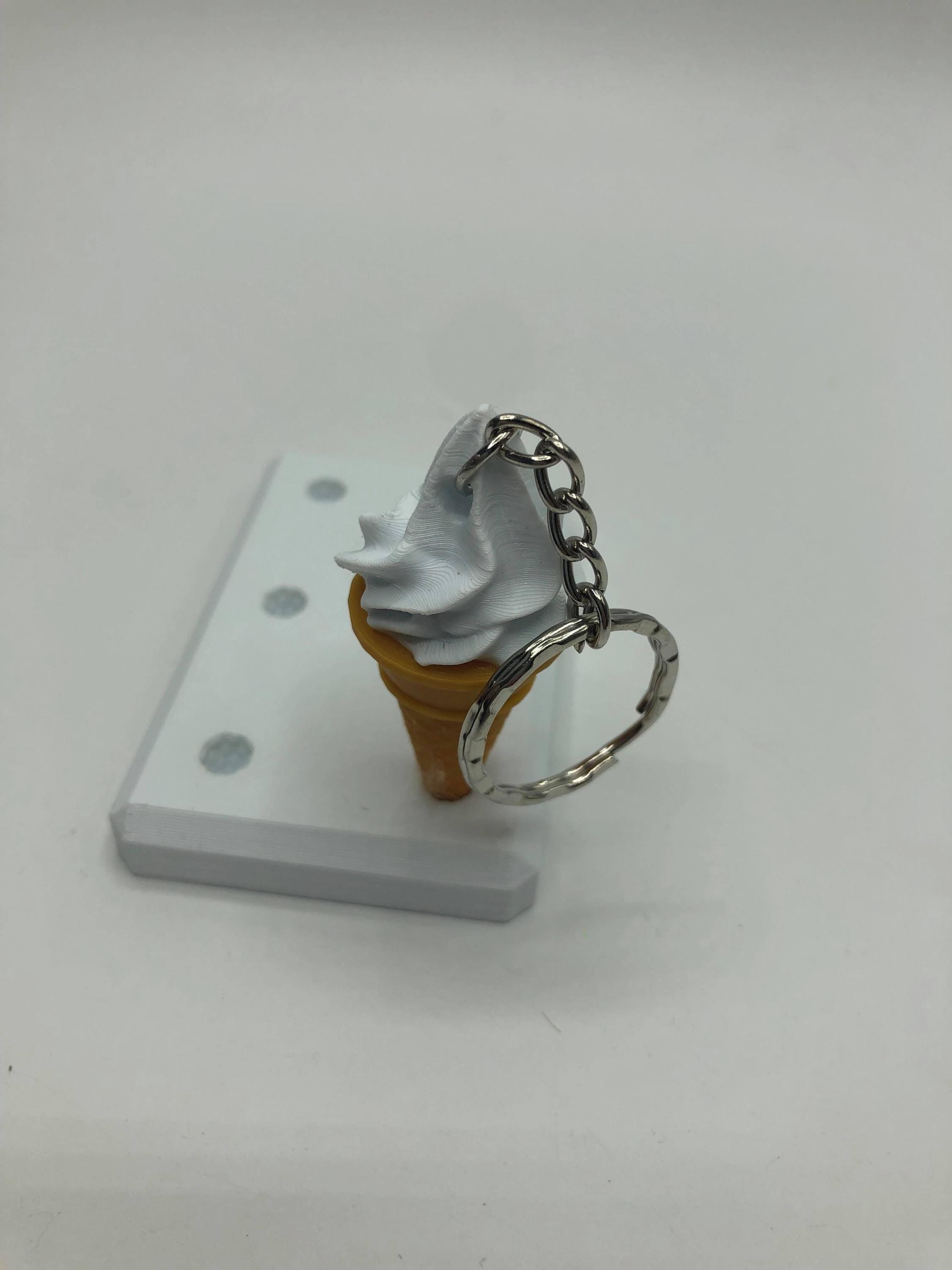 Ice Cream Cone Keyring, Whipped Ice Cream Keyring, Ice Cream Shape Gift, Ice Cream Lover, Ice Cream Charm, Frozen Yoghurt Keyring, Cone Tag