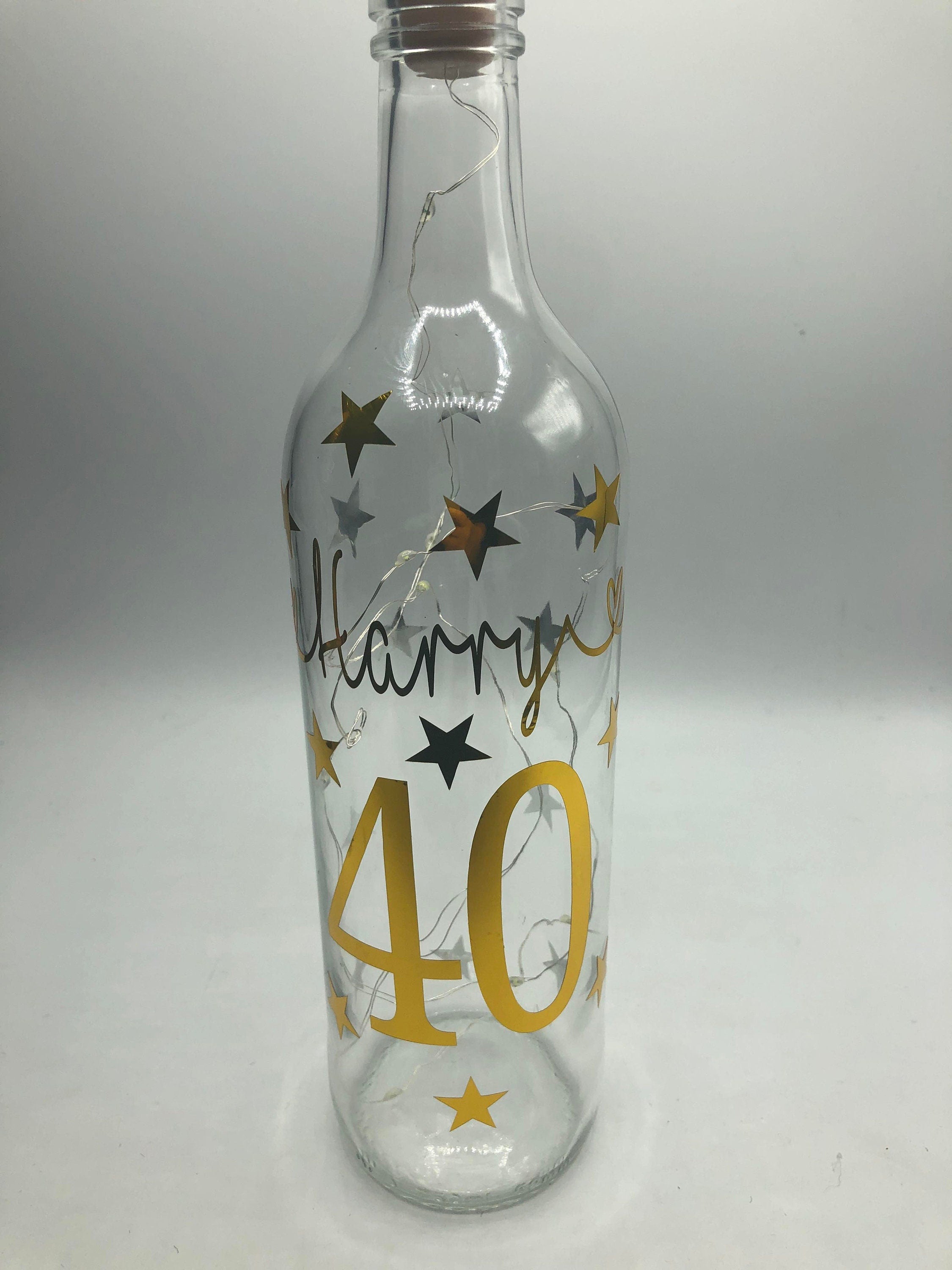 Personalised Light up Bottle, Milestone Birthday, 18th Birthday, 21st Birthday, 30th Birthday, 40th Birthday, 50th Birthday, For Her / Him