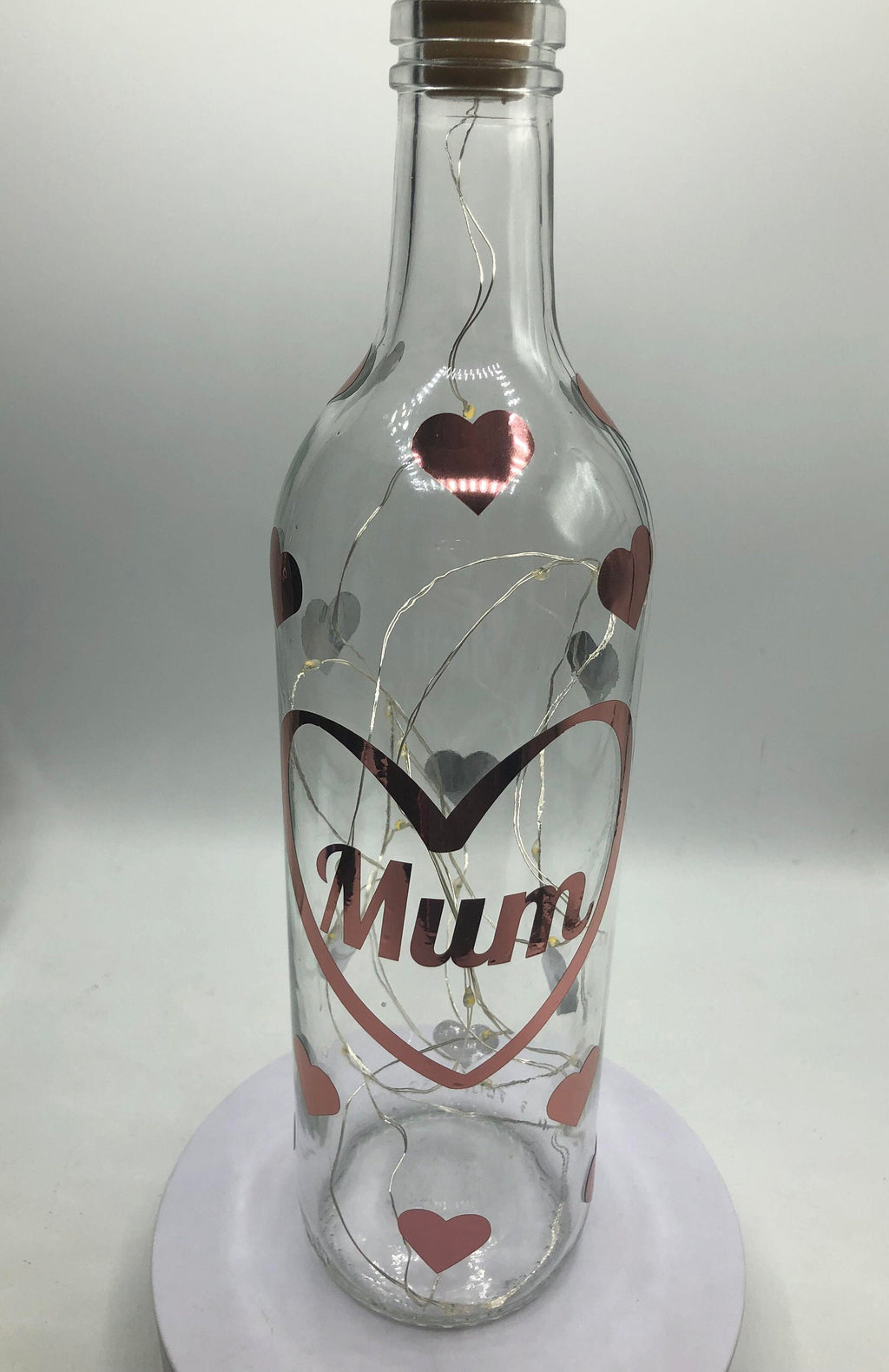Mum Light Up Bottle, Mothers Day Gift, Gift for Mum's Birthday, Mum Christmas Gift, Mum Special Gift, Mum Heart Keepsake, Best Mum Gift
