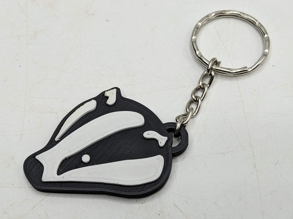 Badger Keyring / Badgers Head Key Chain / Badger Bag Tag Charm / Wildlife Keyring / Under 5 pound / Badger Keychain / Badger Gift / Badgers