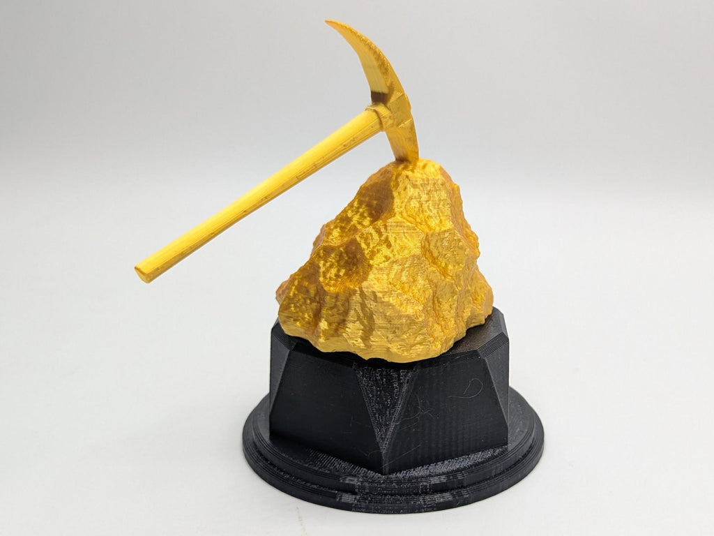 Gold Digger Trophy, Gold Nugget Award, Custom Trophy Gift, Pick Axe Trophy, Digger Award, Golden Nugget Trophy,  Mining Trophy Award, Gold