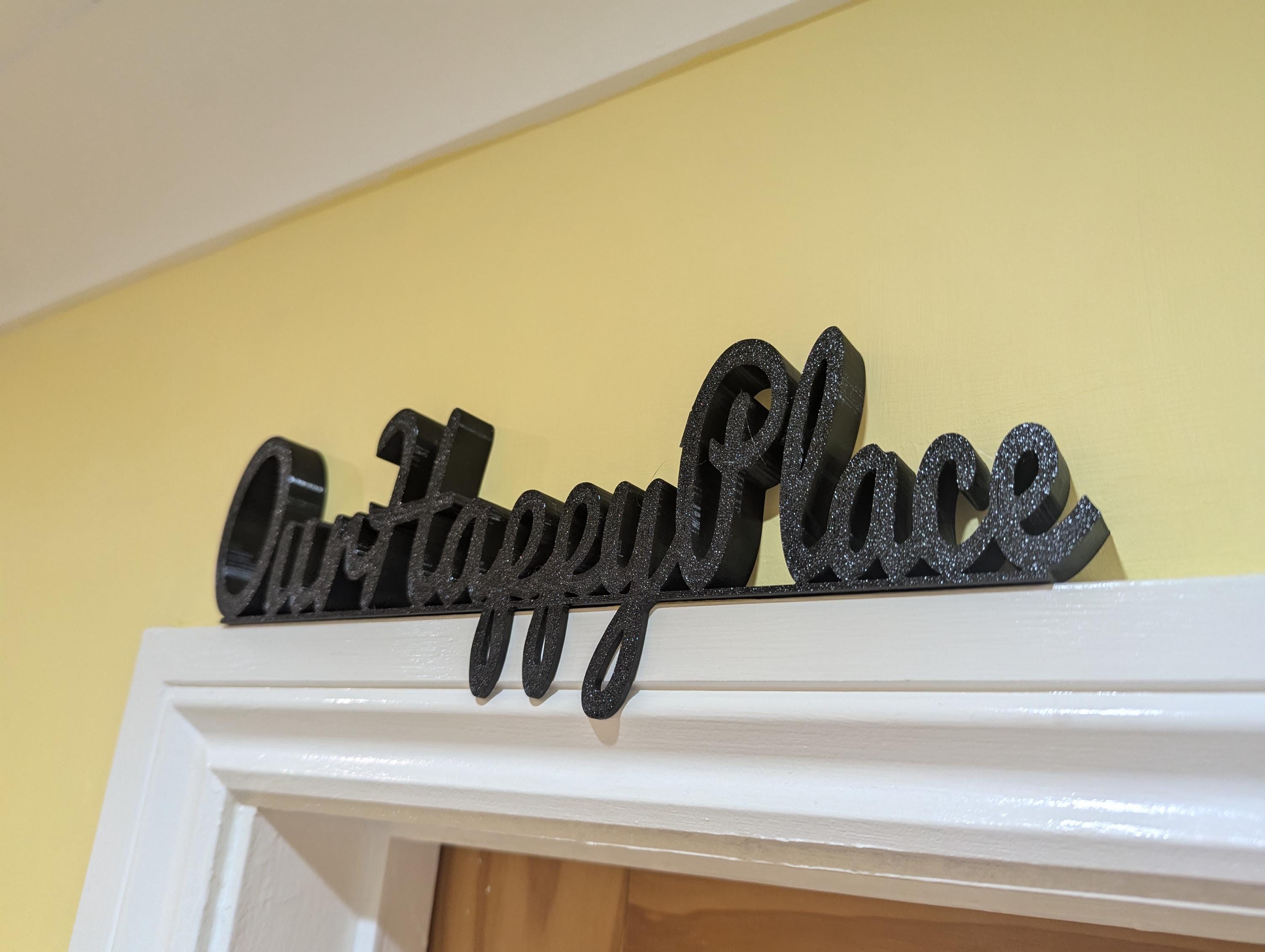 Our Happy Place Door Sign, Plaque for Home, Custom Door Sign, Door Topper, Happy Place Label Sign, Above Door Sign, Our Happy Place Home