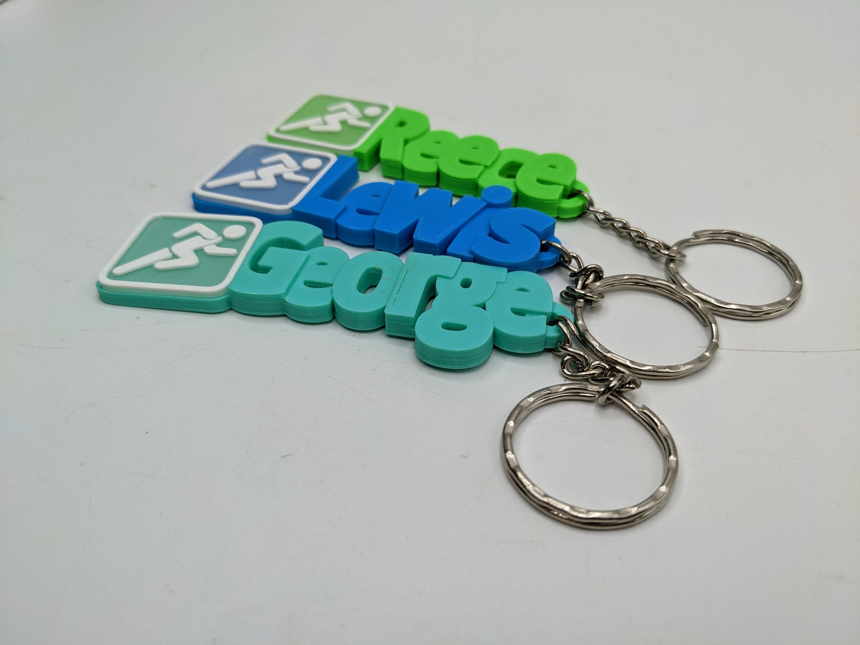 Personalised Running Bag Chunky Name Keyring / Running Bag Tag / Gift for a Runner / Running Keyring Gift / Running Gift / Runners Bag Tag