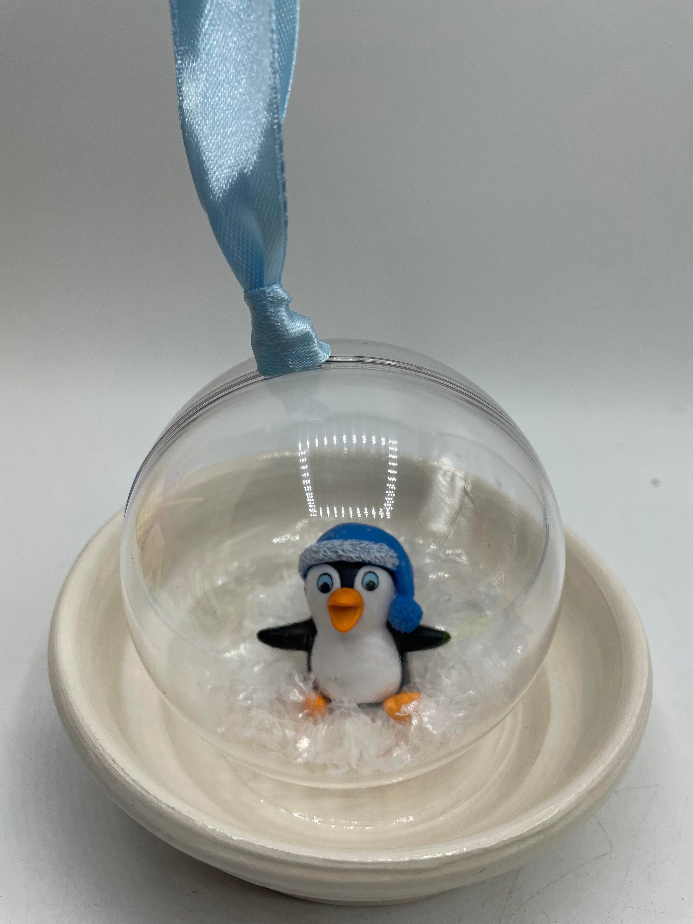 Personalised Penguin Christmas Bauble, Penguin Personalised Decoration, Baby First Christmas Ornament, Penguin Bauble Gift, Memorial Bauble