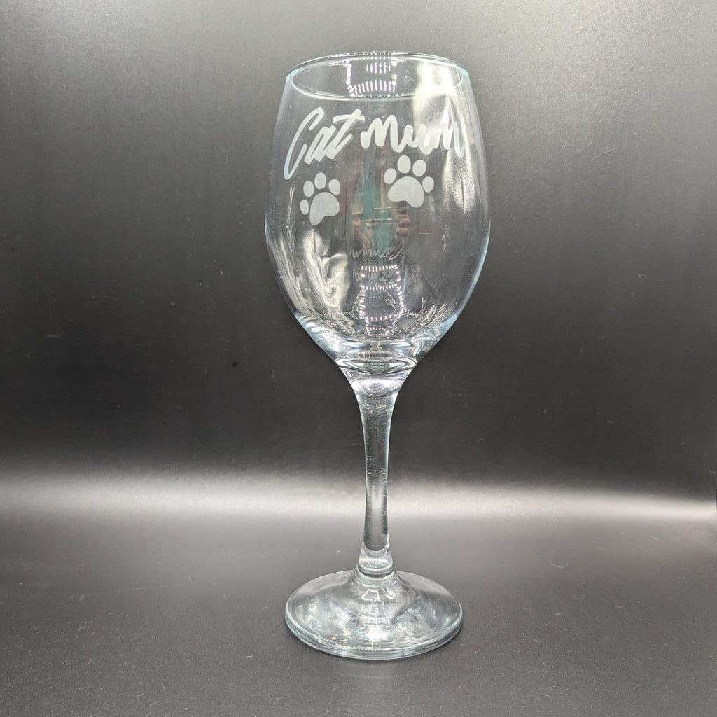 Etched Cat Mum Glass, Cat Mum Gin/Wine/Latte/Prosecco Glass, Mother's Day Gift, Mum  Cat Gift, Cat Mam Glass, Christmas Gift, Cat Mom Glass
