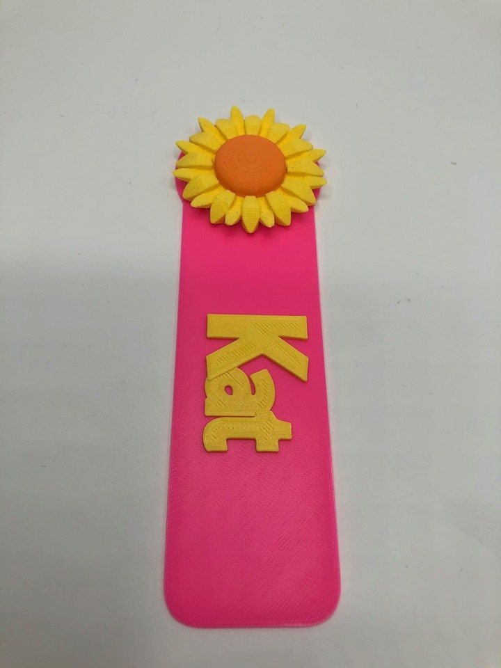 Personalised Sunflower Bookmark, Sunflower Bookmark, Flower Bookmark, Gift for Flower Lover, Flower Party Bag Filler, Sunflower Birthday