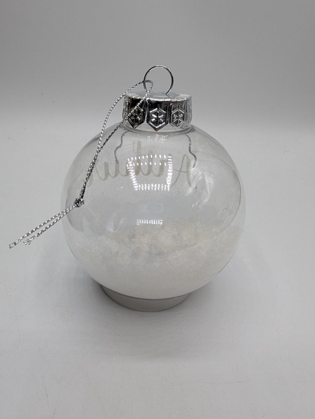 Personalised Snow Christmas Bauble, First Christmas, Custom Bauble, Memorial Bauble, Tree Custom Decoration, Personalised Christmas Ornament